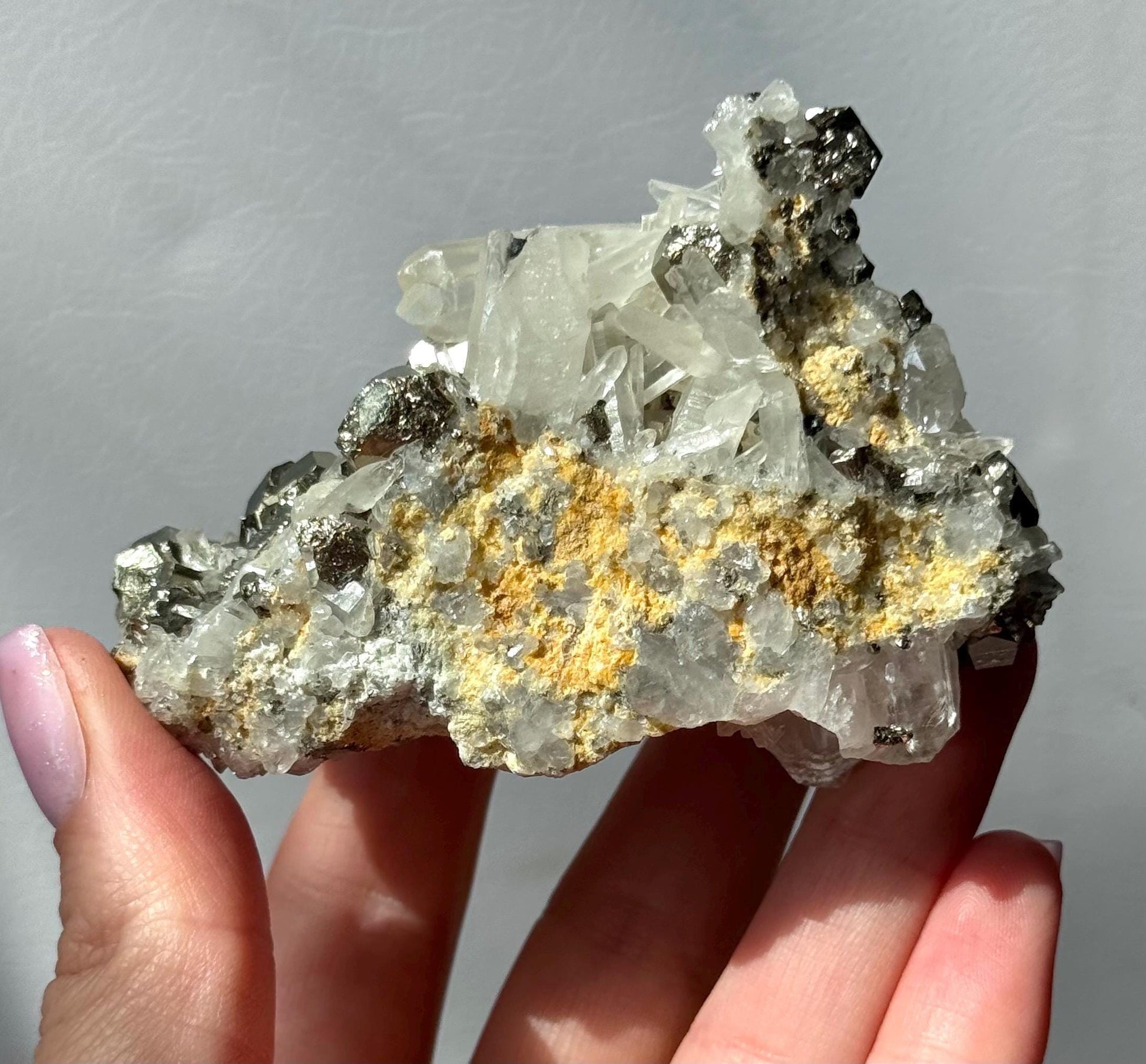 Beautiful Pyrite on Quartz Specimen | Pyrite Quartz