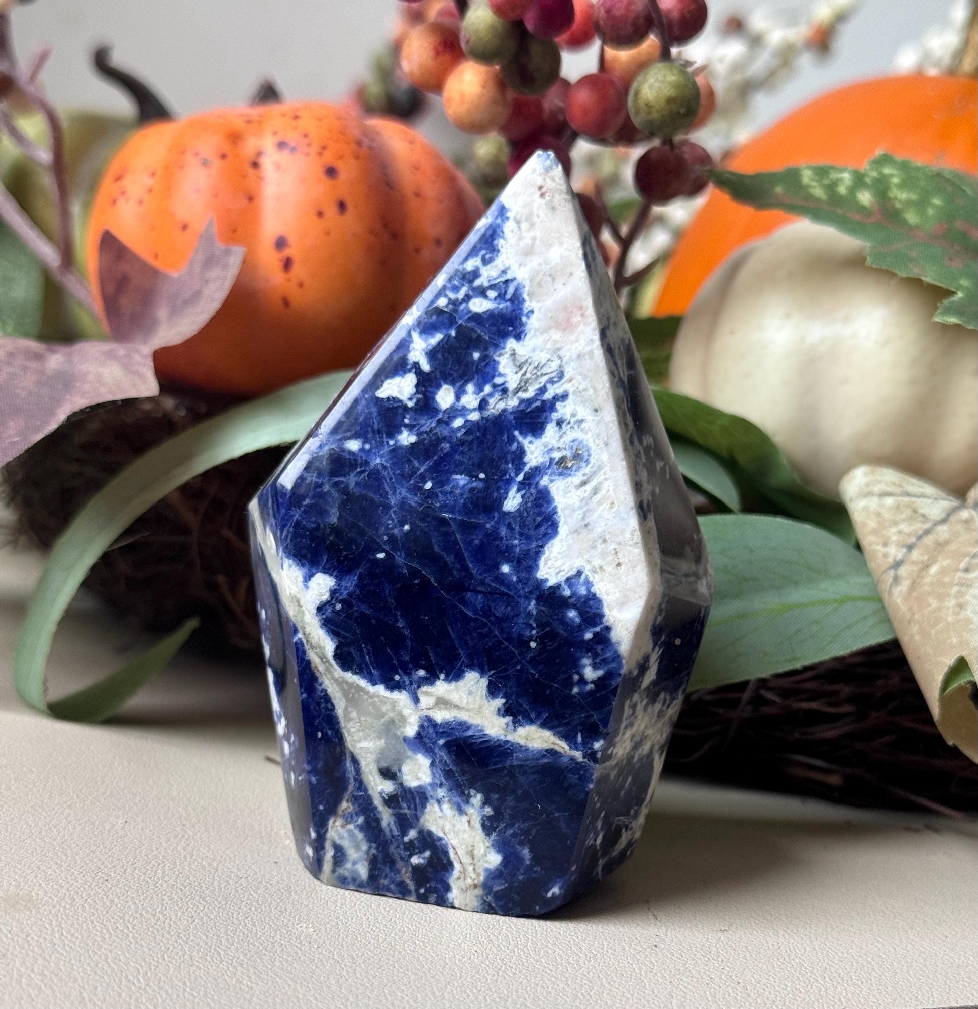 Beautiful Sodalite Cut Base Point from Namibia | Sodalite Point