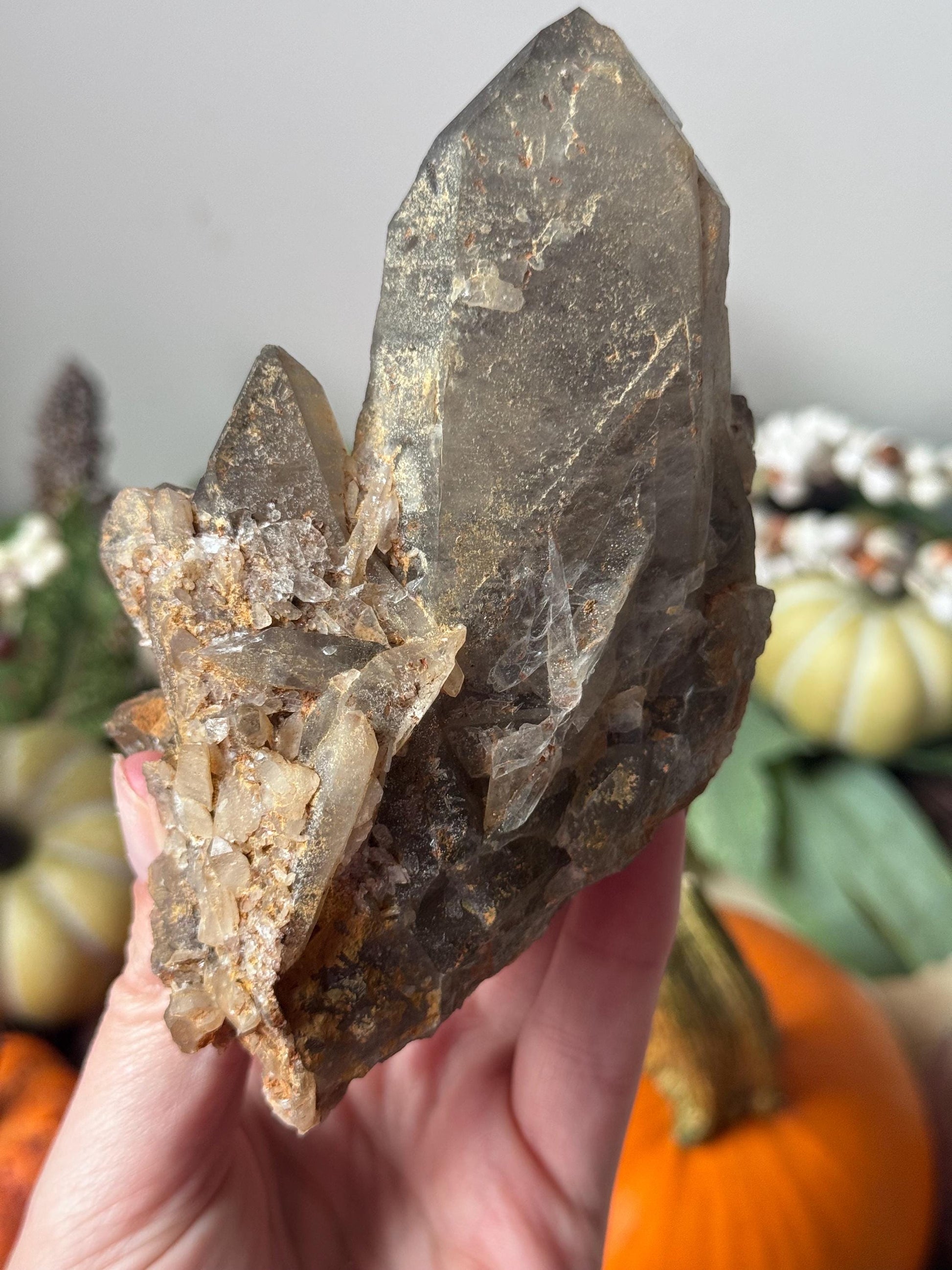 Gorgeous Smoky Quartz Cluster from Malawai | Raw Smokey Quartz Points