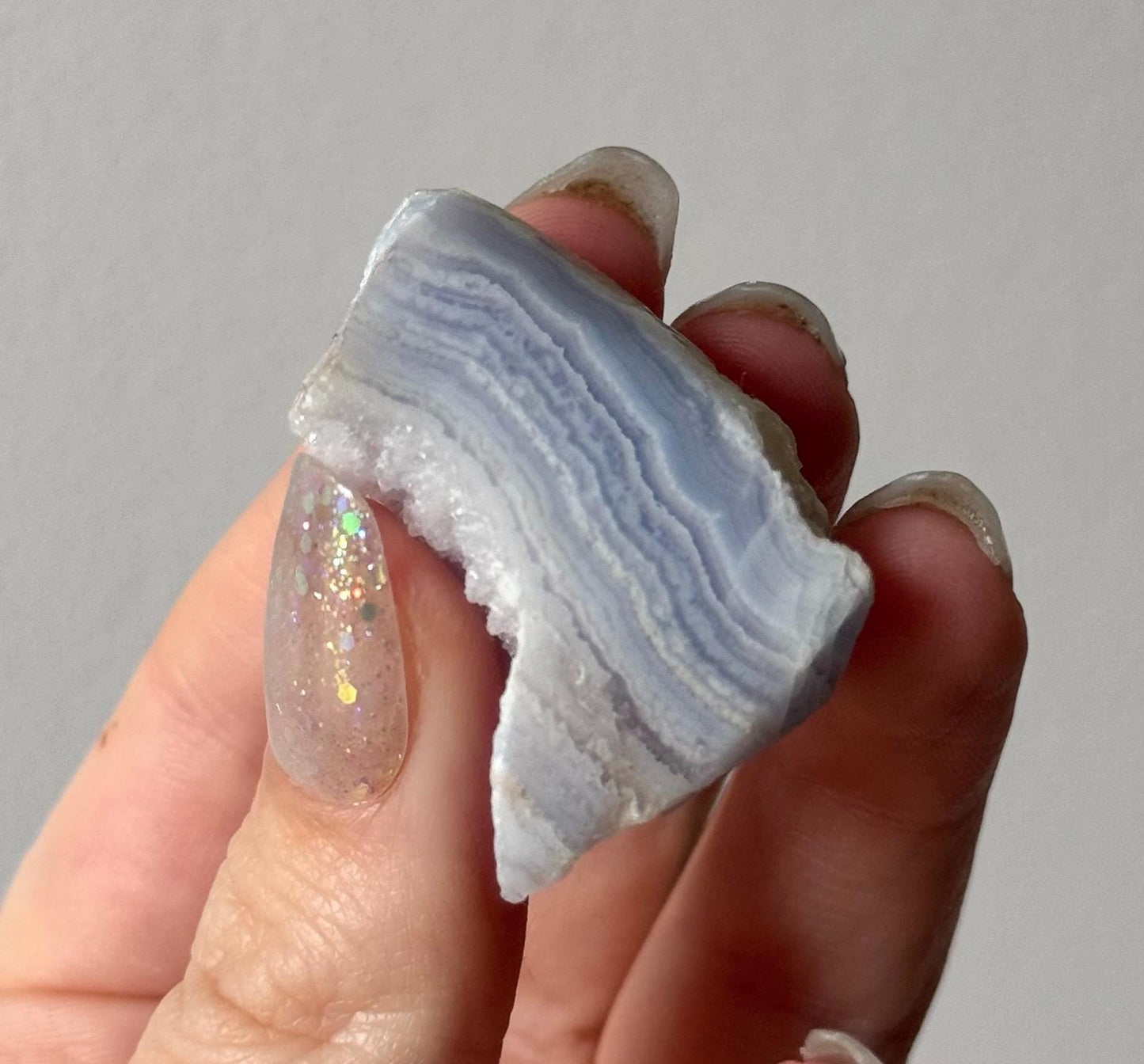 Beautiful Semi-Polished Blue Lace Agate Pieces from Namibia | Part Polished Blue Lace Agate Rough