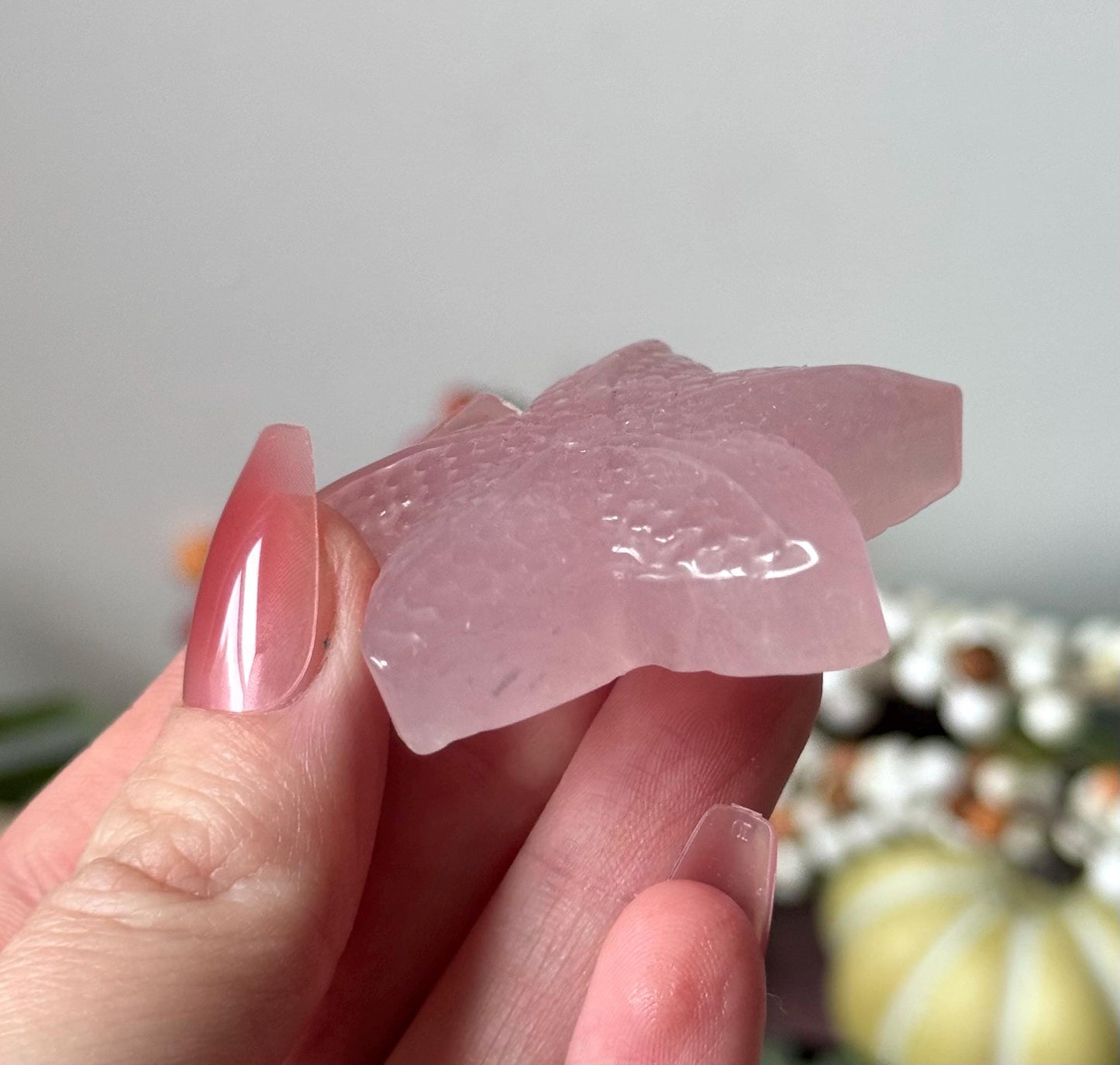 Beautiful Rose Quartz Starfish Carving | Rose Quartz Sea Star