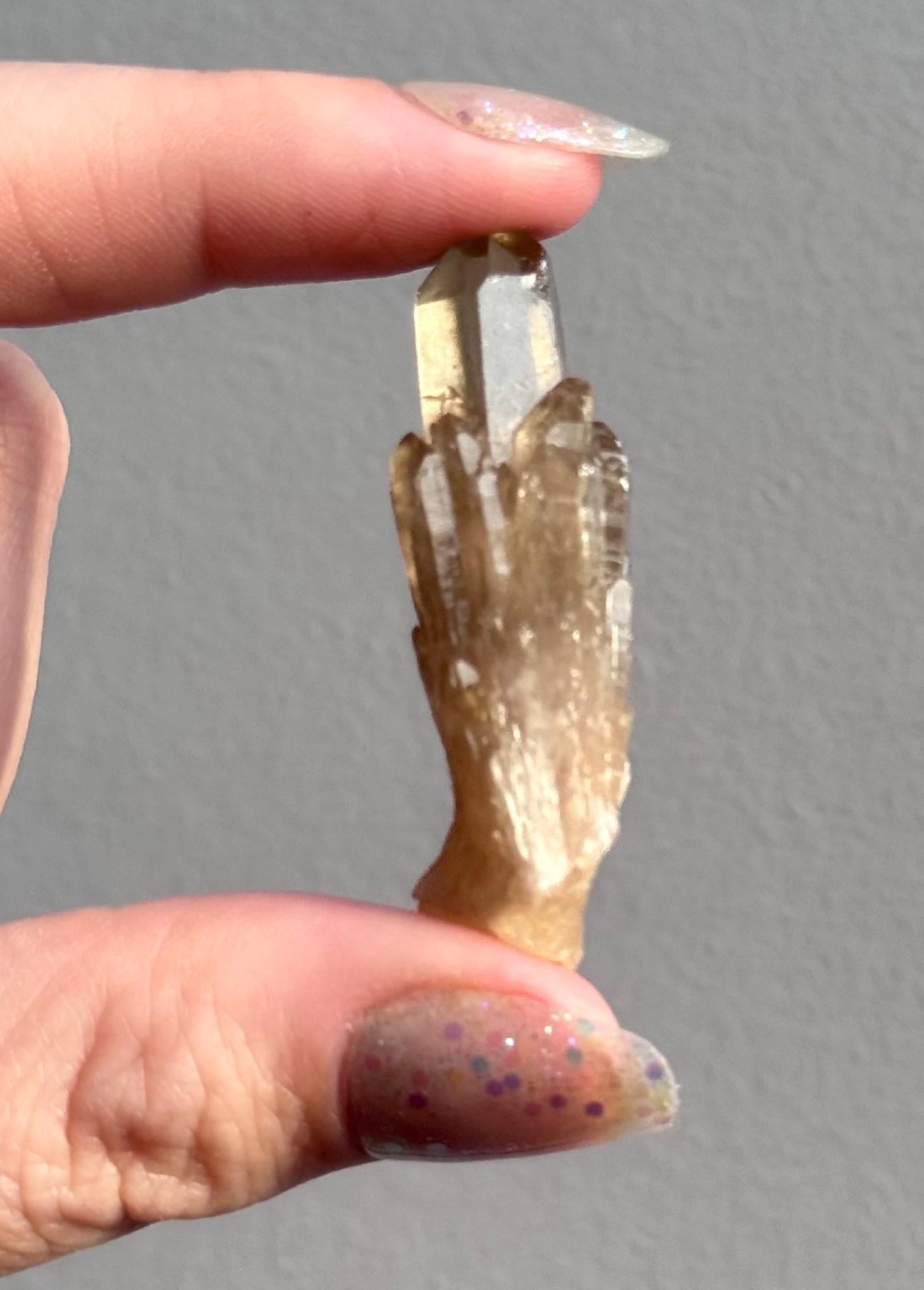 Beautiful Kundalini Citrine Mini Cluster from Congo | Natural Citrine Genuine Citrine Elestial Citrine