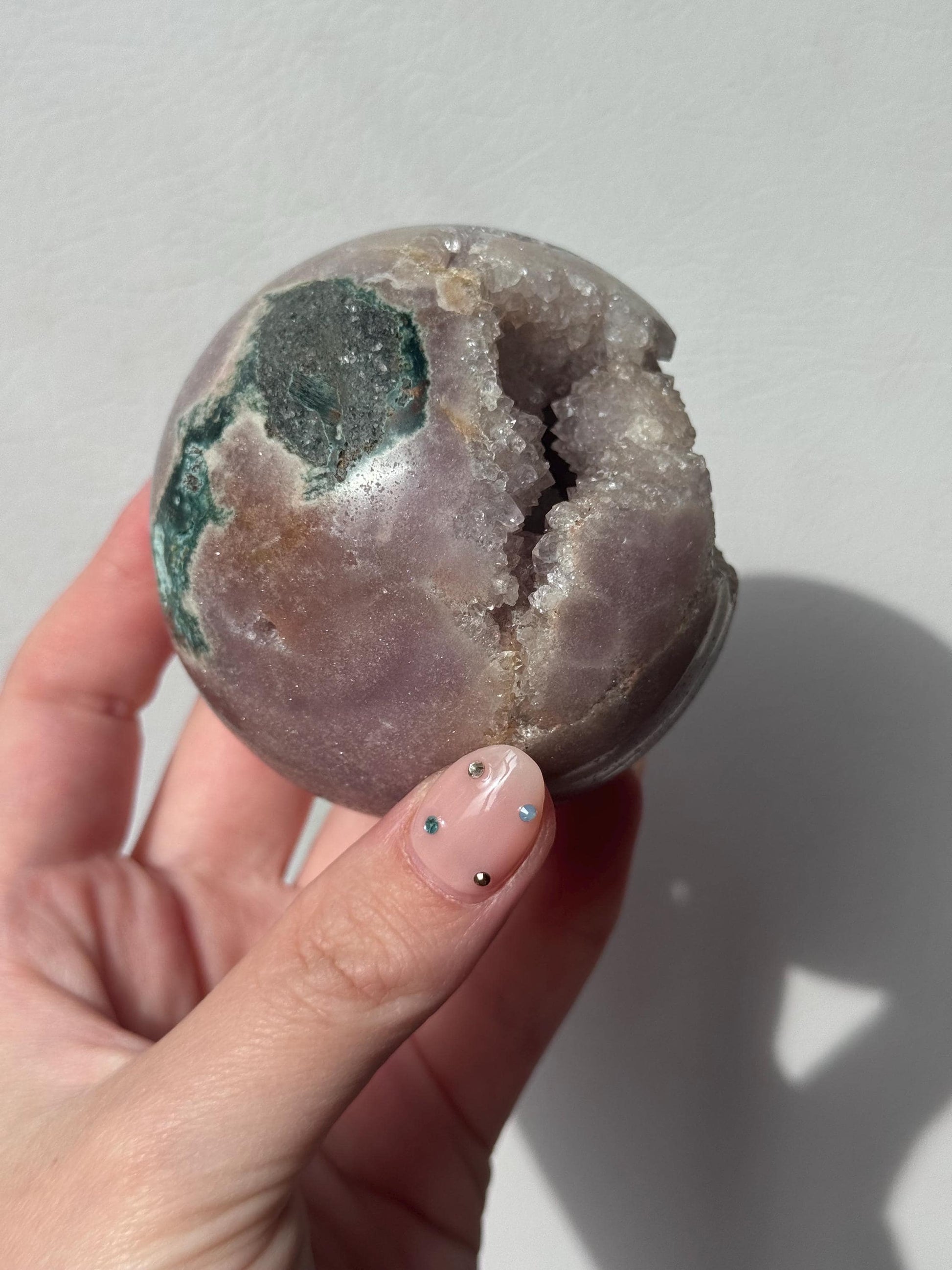 Gorgeous Druzy Pink Amethyst Sphere with Jasper from Brazil | 72mm Pink Amethyst Jasper Crystal Ball