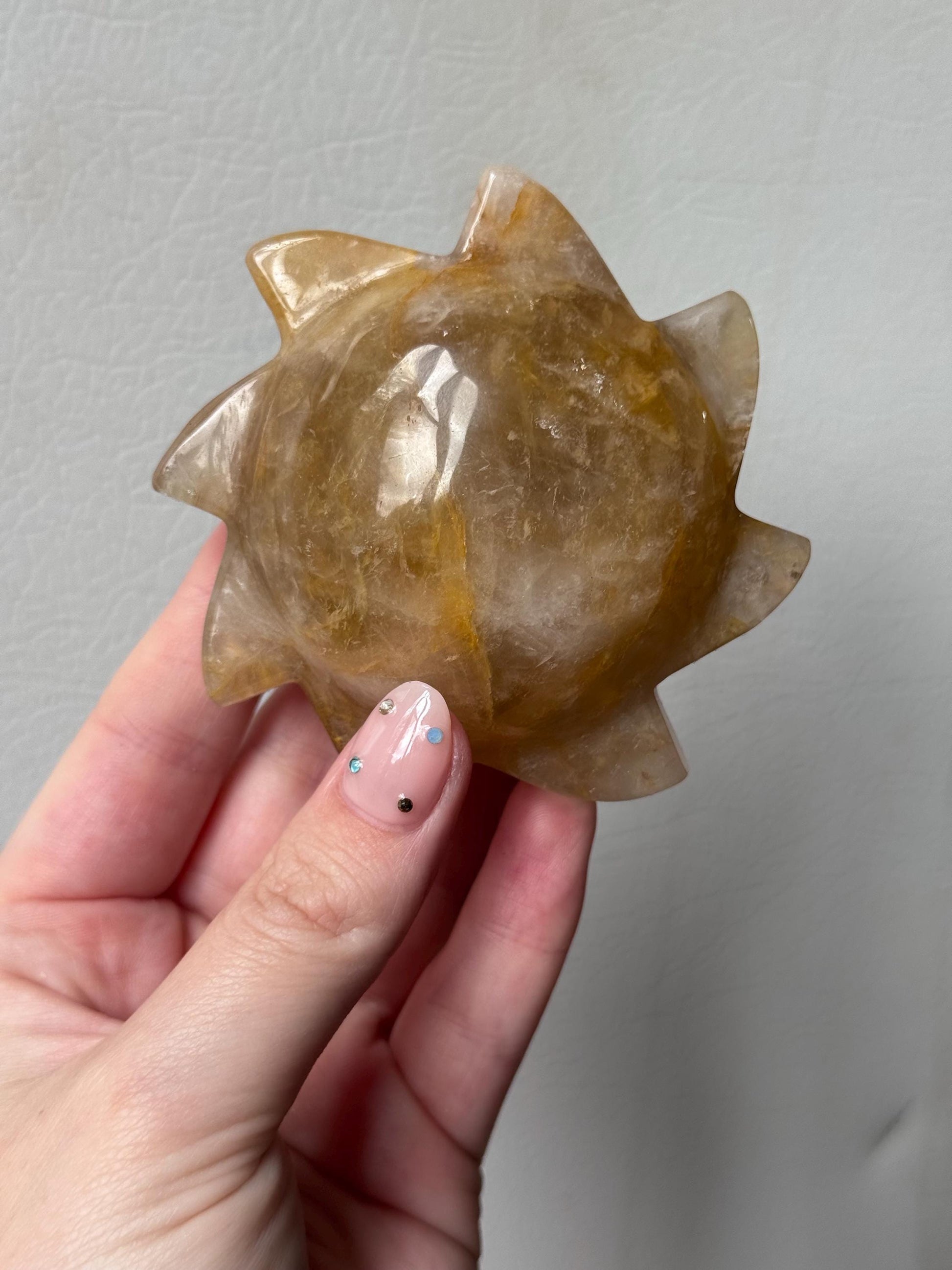 Gorgeous Golden Healer Sun Carving from Brazil | Hand Carved Golden Healer Sun