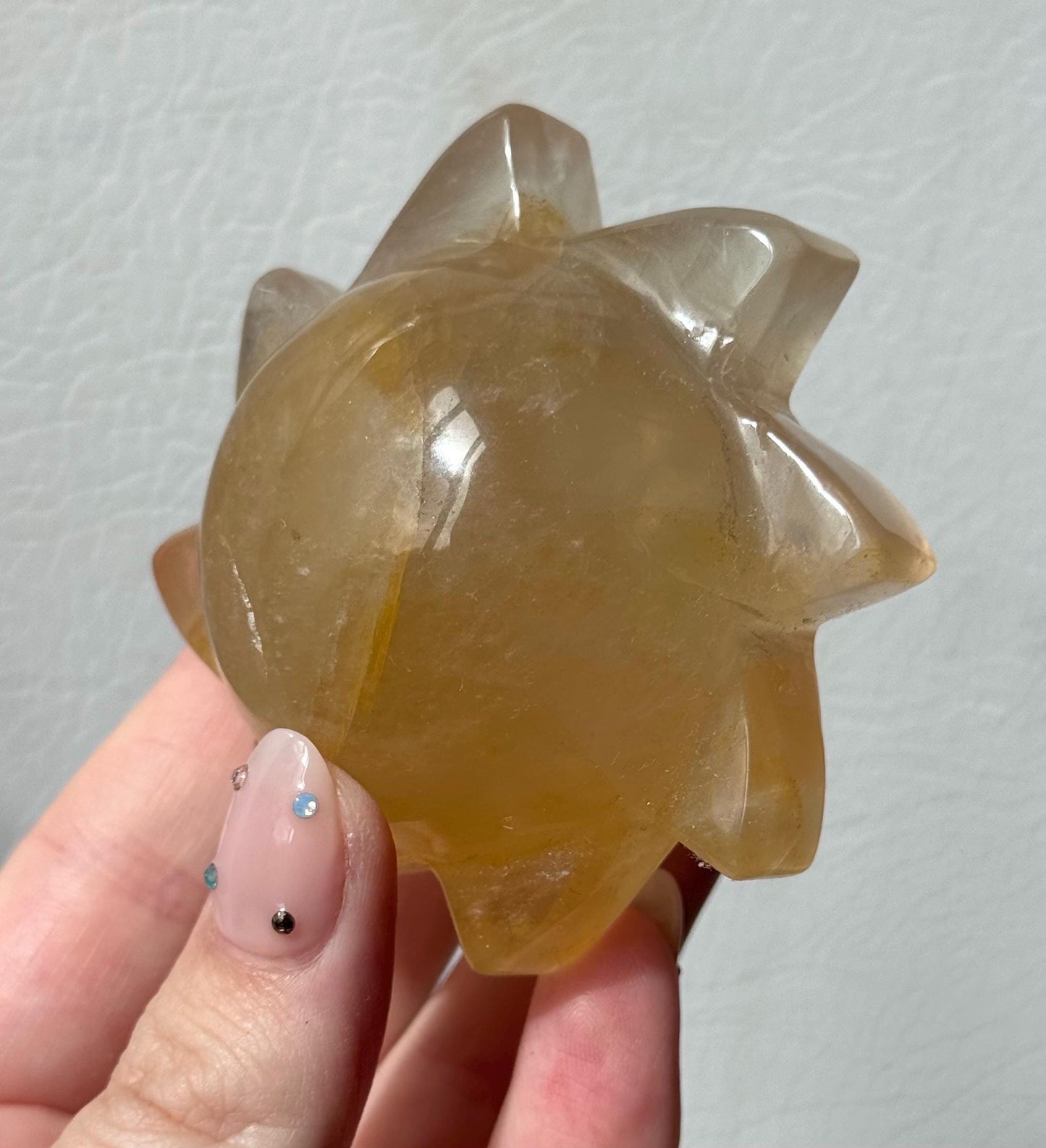 Gorgeous Golden Healer Sun Carving from Brazil | Hand Carved Golden Healer Sun