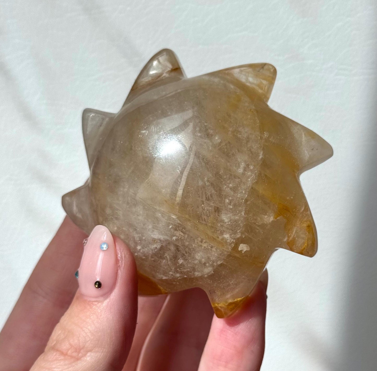 Gorgeous Golden Healer Sun Carving from Brazil | Hand Carved Golden Healer Sun