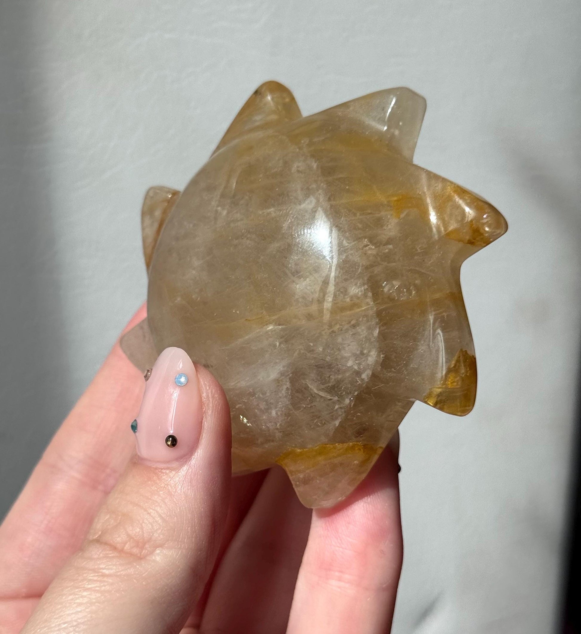 Gorgeous Golden Healer Sun Carving from Brazil | Hand Carved Golden Healer Sun