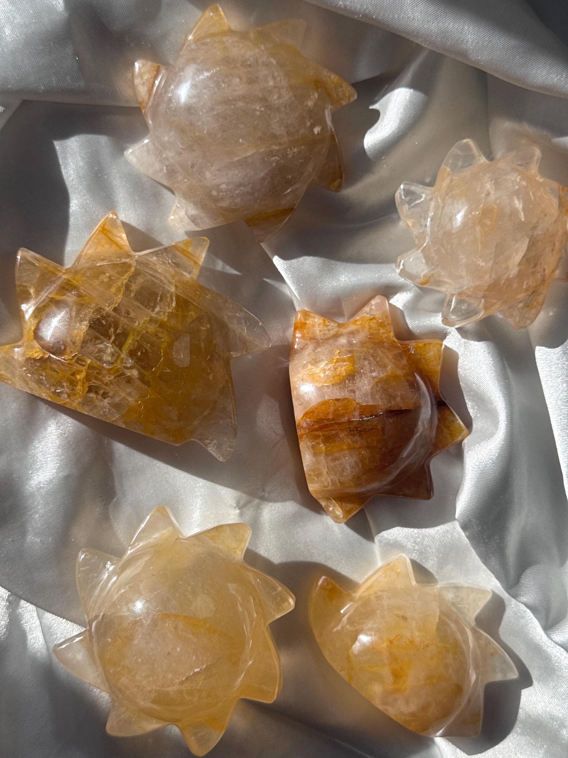 Gorgeous Golden Healer Sun Cut Base Carving | Hematite Sun | Cut Base Sun Carving from Brazil
