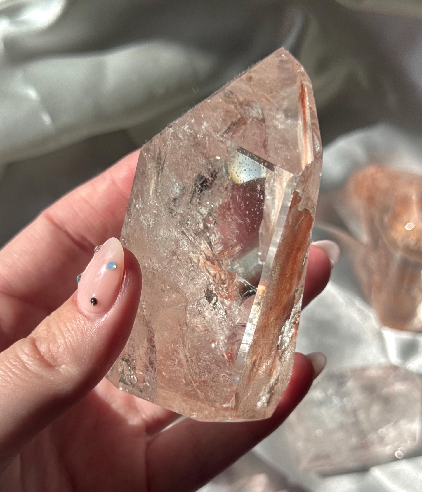 Stunning Pink Lithium Lemurian Freeform from Brazil | Polished Pink Lemurian