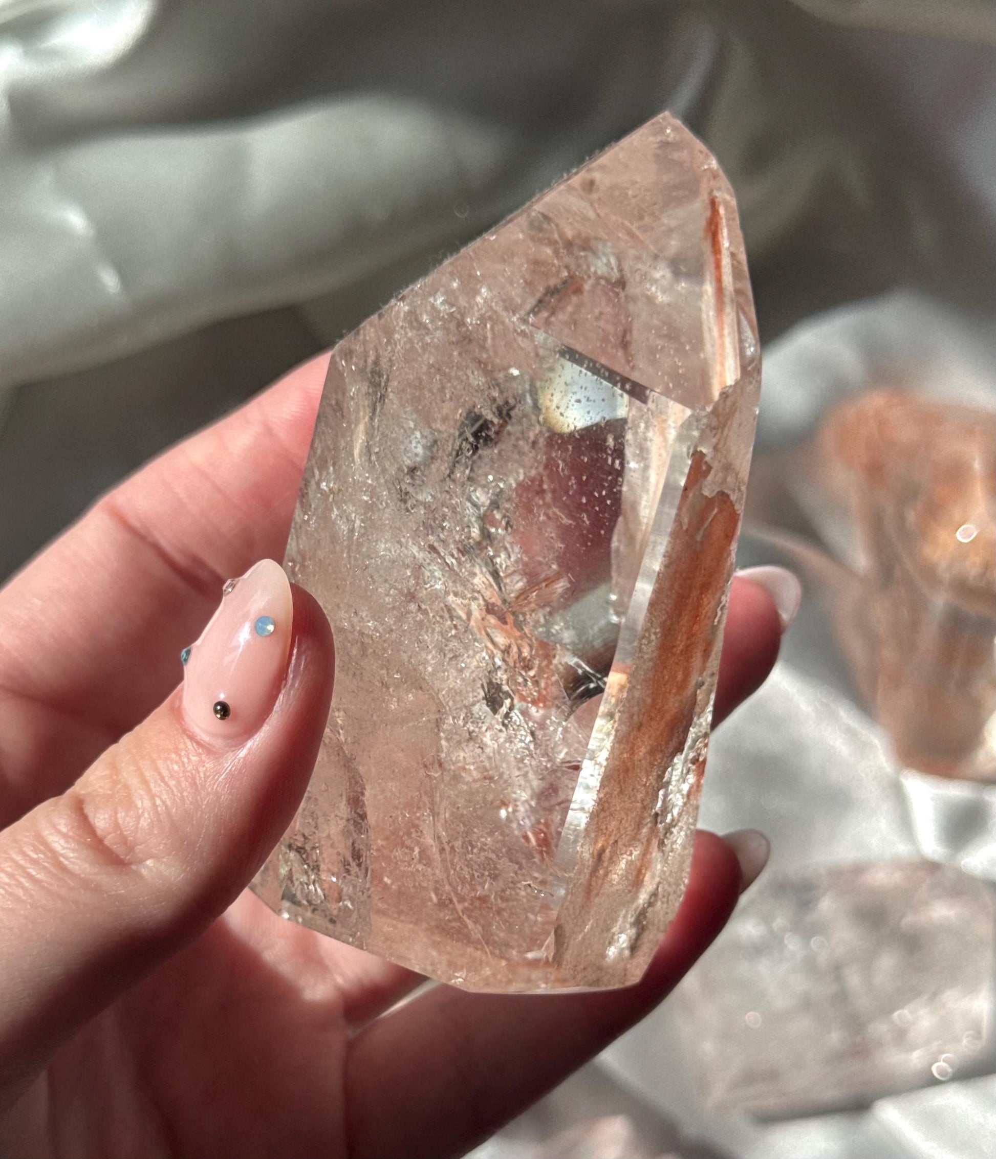 Stunning Pink Lithium Lemurian Freeform from Brazil | Polished Pink Lemurian