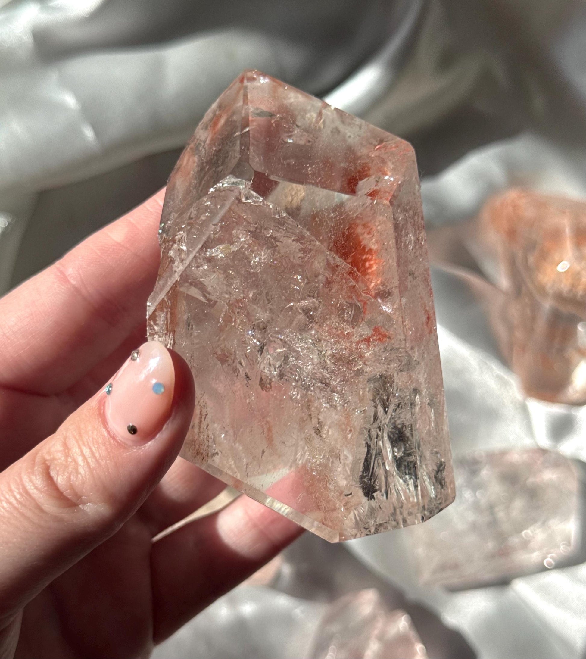Stunning Pink Lithium Lemurian Freeform from Brazil | Polished Pink Lemurian