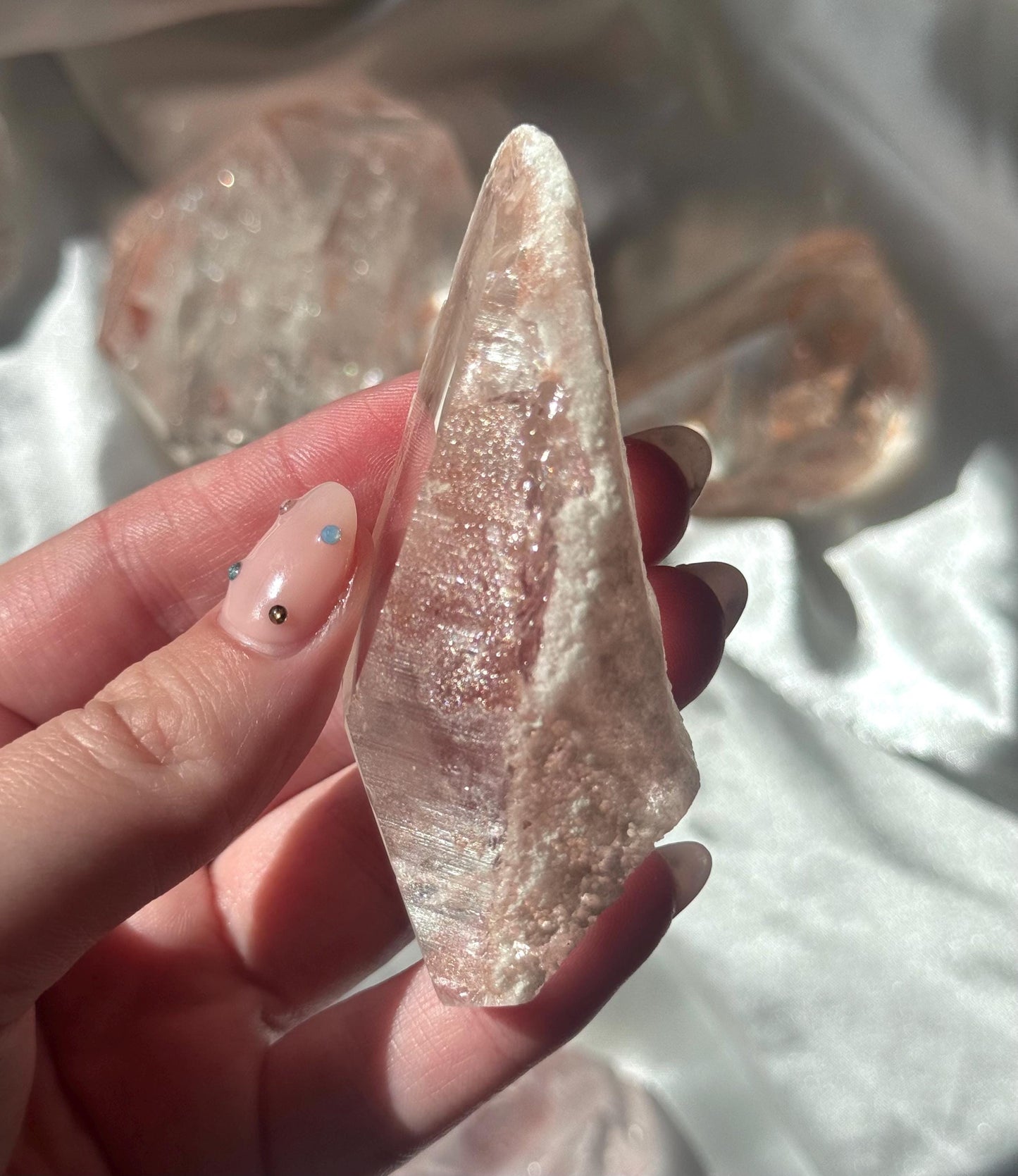 Stunning Pink Lithium Lemurian Freeform from Brazil | Polished Pink Lemurian Carving