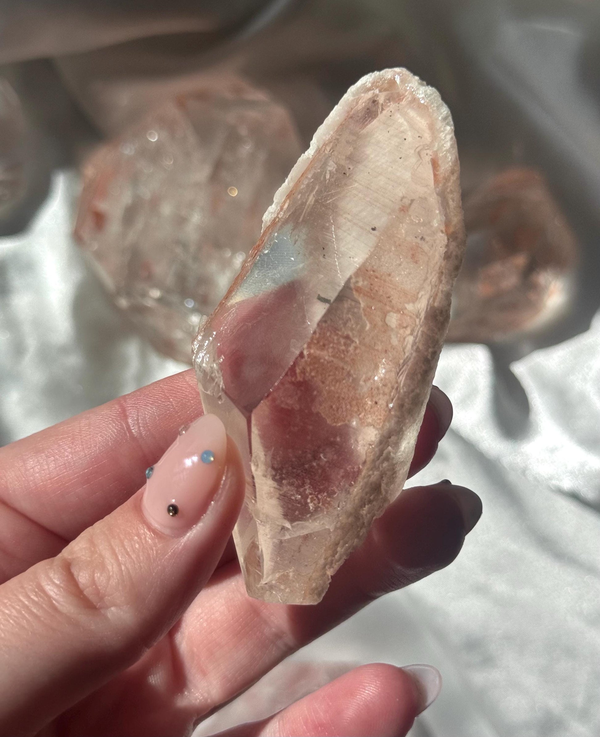 Stunning Pink Lithium Lemurian Freeform from Brazil | Polished Pink Lemurian Carving