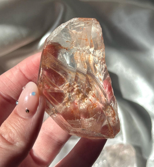 Stunning Pink Lithium Lemurian Freeform from Brazil | Polished Pink Lemurian Carving