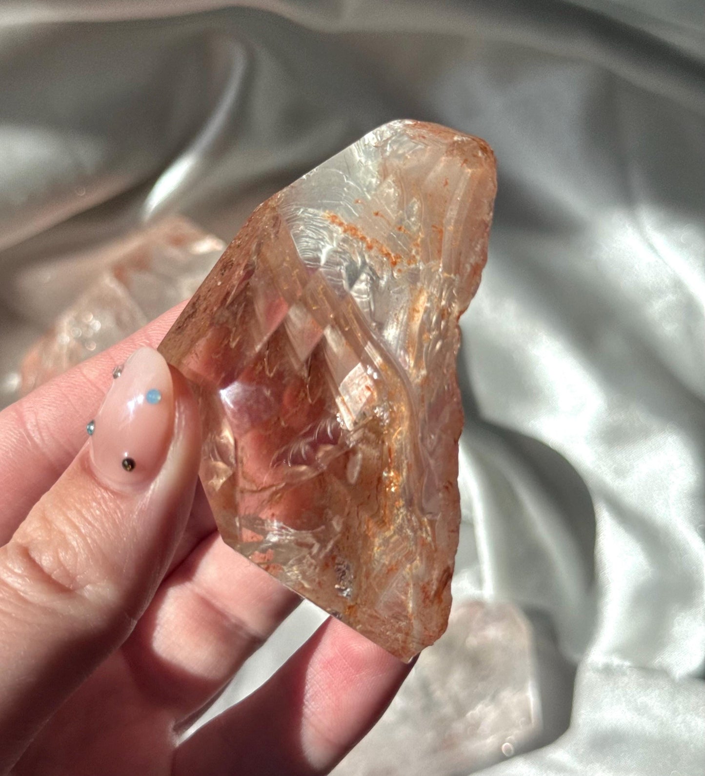 Stunning Pink Lithium Lemurian Freeform from Brazil | Polished Pink Lemurian Carving