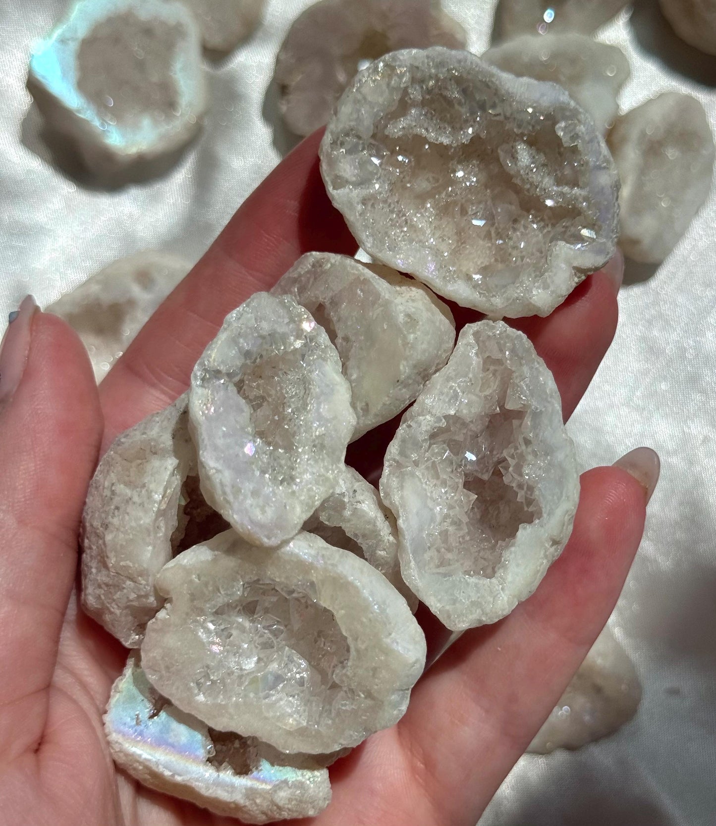 ONE (1) Angel Aura Quartz Geode from Moroccan Quartz Geode Intuitively Chosen