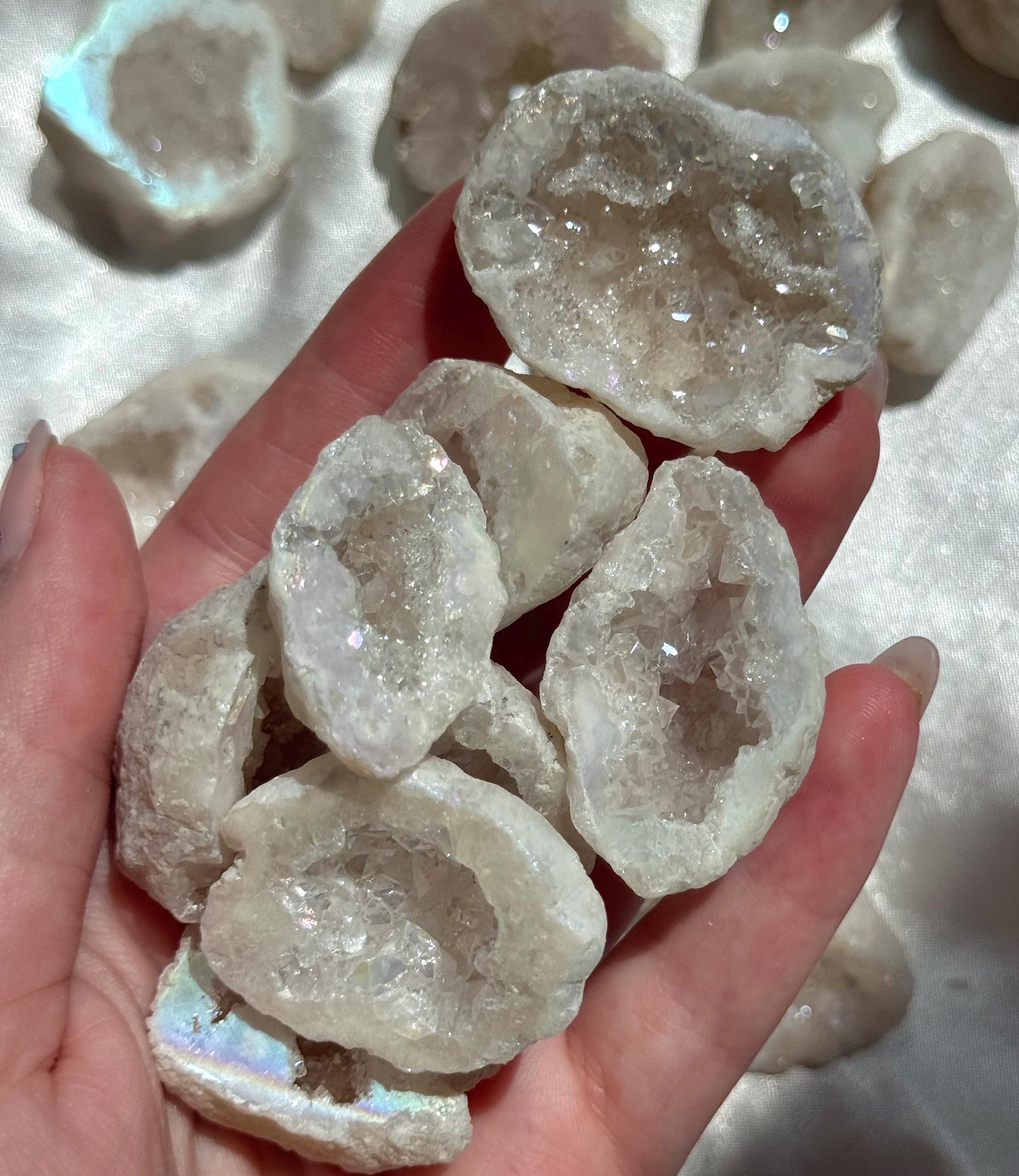ONE (1) Angel Aura Quartz Geode from Moroccan Quartz Geode Intuitively Chosen