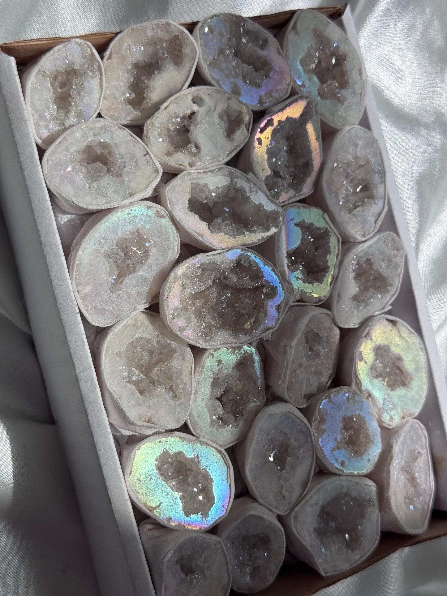 ONE (1) Angel Aura Quartz Geode from Moroccan Quartz Geode Intuitively Chosen