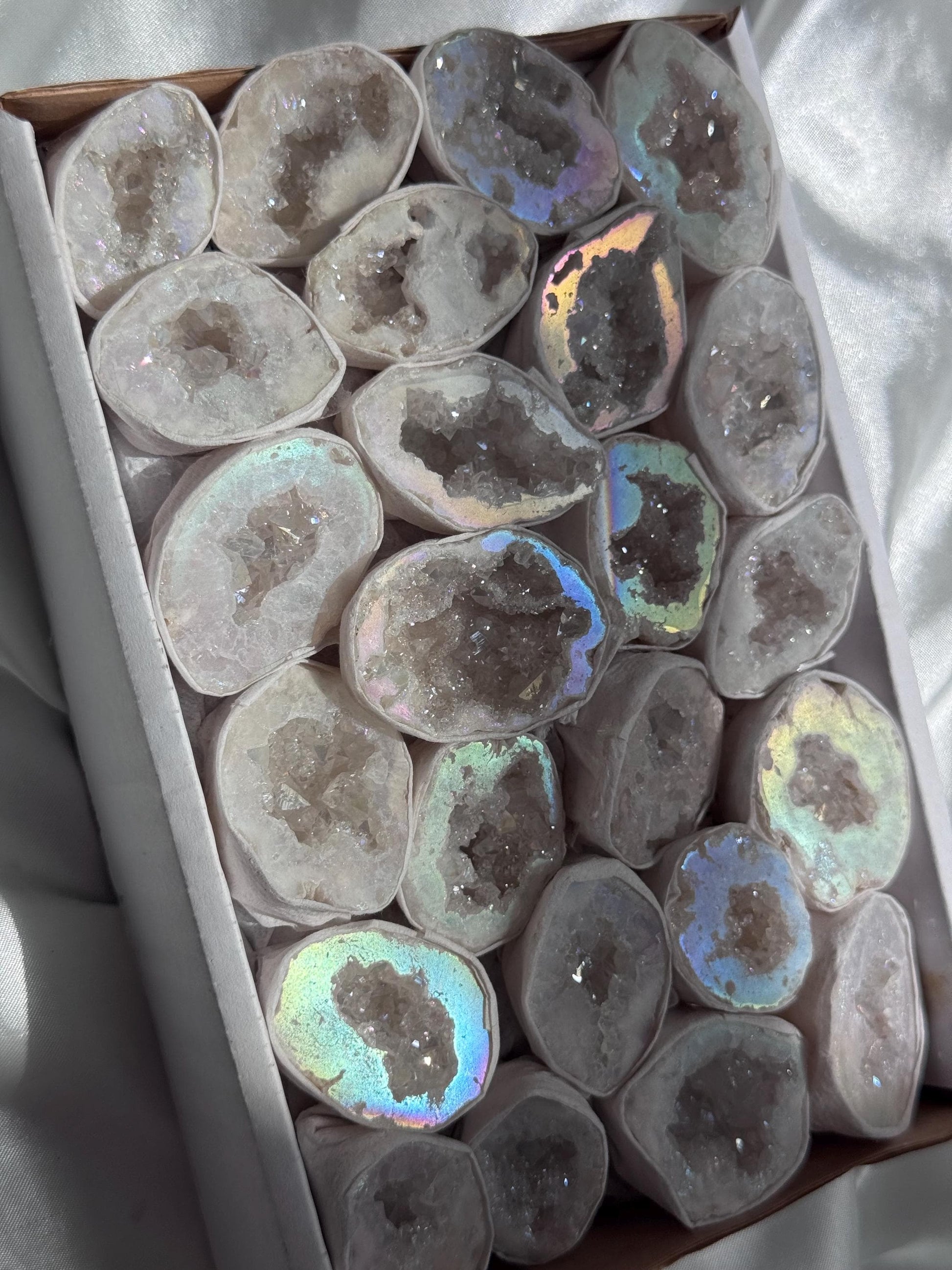 ONE (1) Angel Aura Quartz Geode from Moroccan Quartz Geode Intuitively Chosen