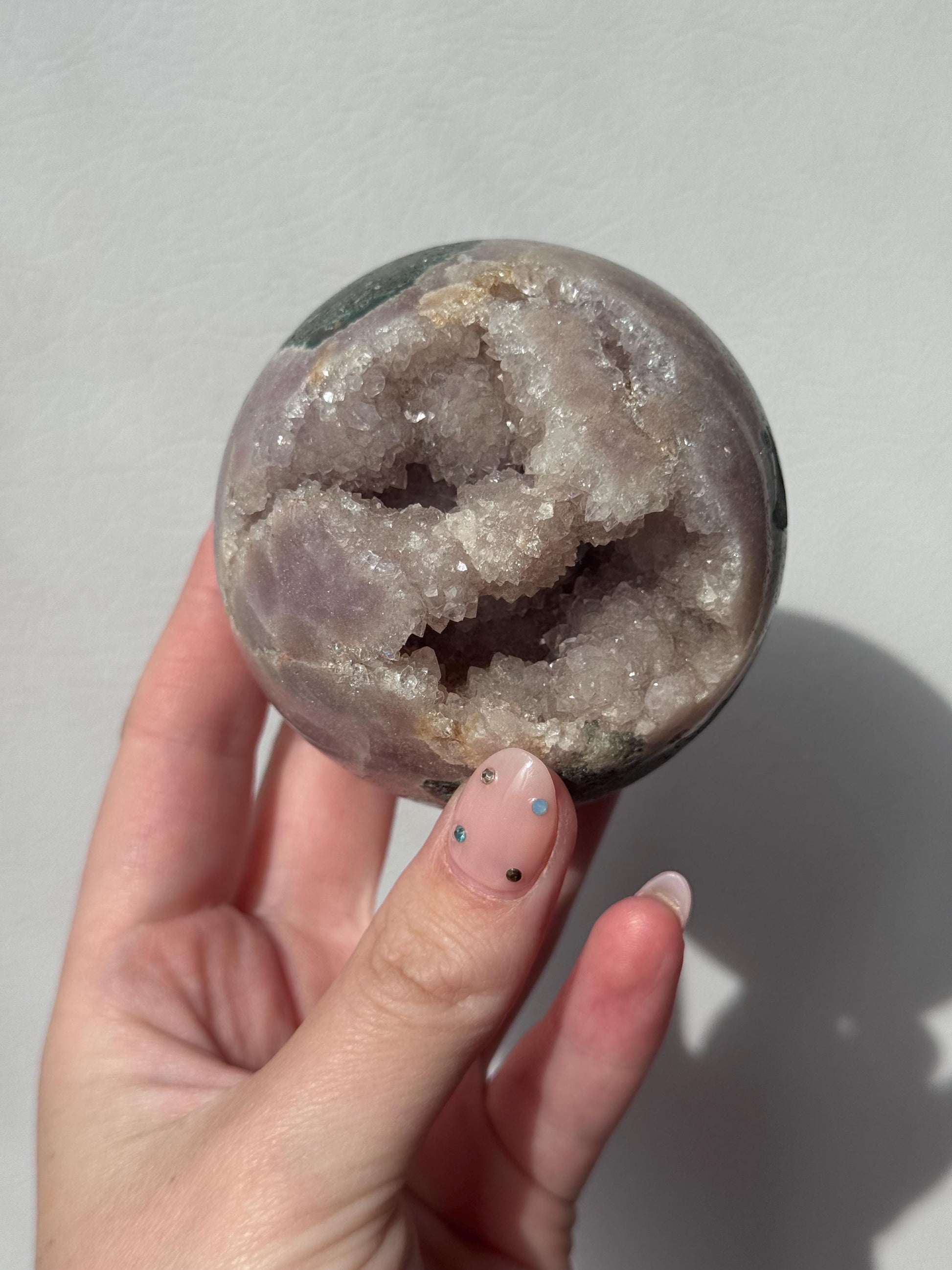 Gorgeous Druzy Pink Amethyst Sphere with Jasper from Brazil | 72mm Pink Amethyst Jasper Crystal Ball