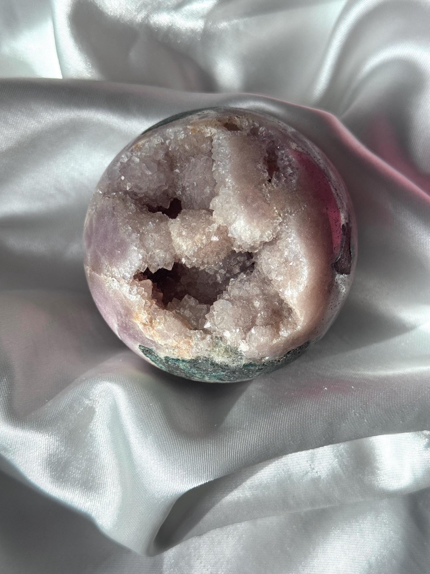 Gorgeous Druzy Pink Amethyst Sphere with Jasper from Brazil | 72mm Pink Amethyst Jasper Crystal Ball