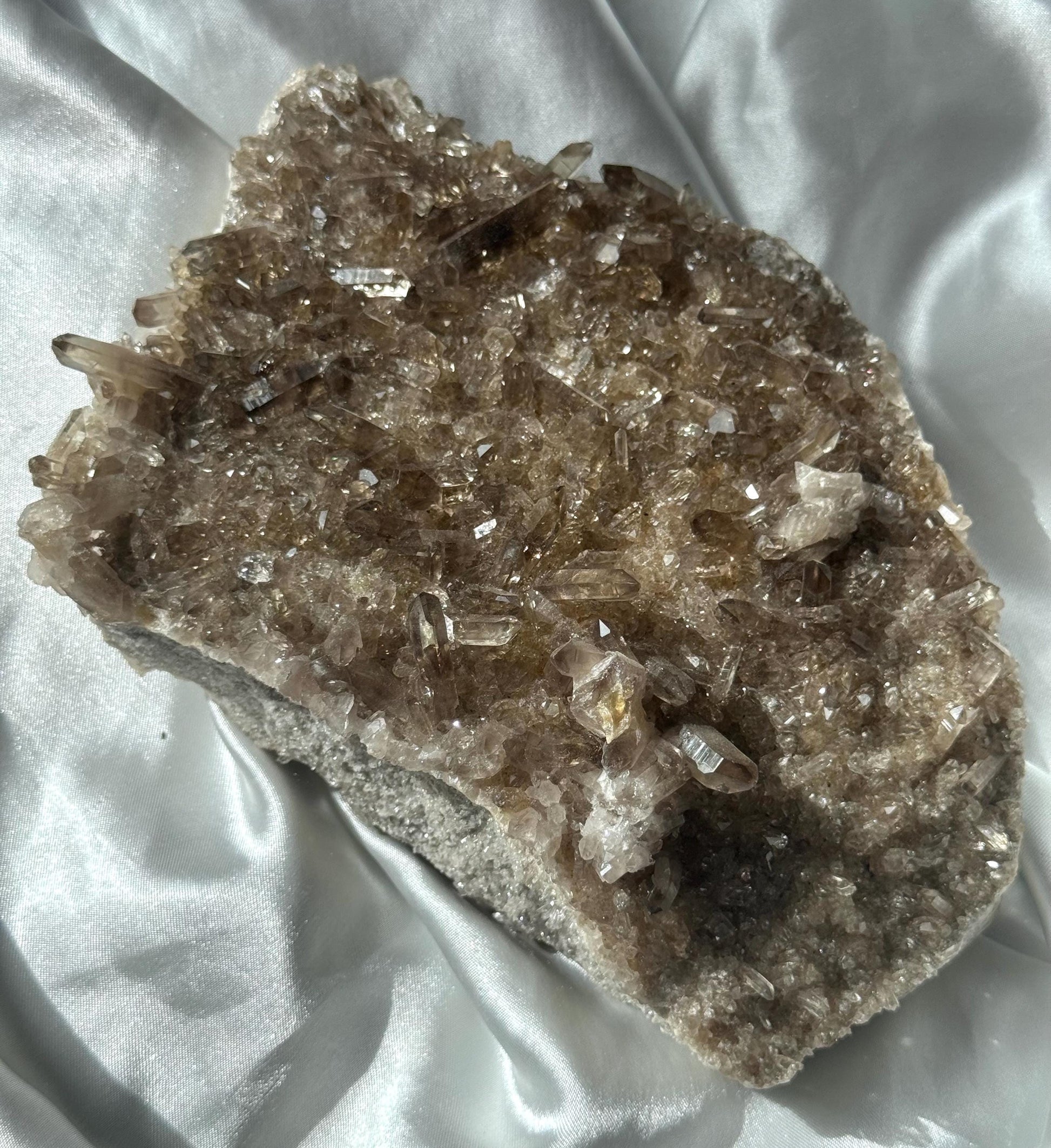 STUNNING Smoky Quartz Cluster with Small Points | Coffee Table Smoky Quartz Slab