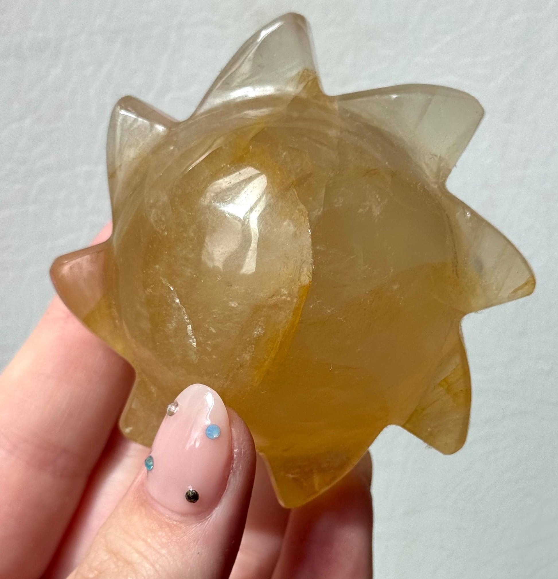 Gorgeous Golden Healer Sun Carving from Brazil | Hand Carved Golden Healer Sun