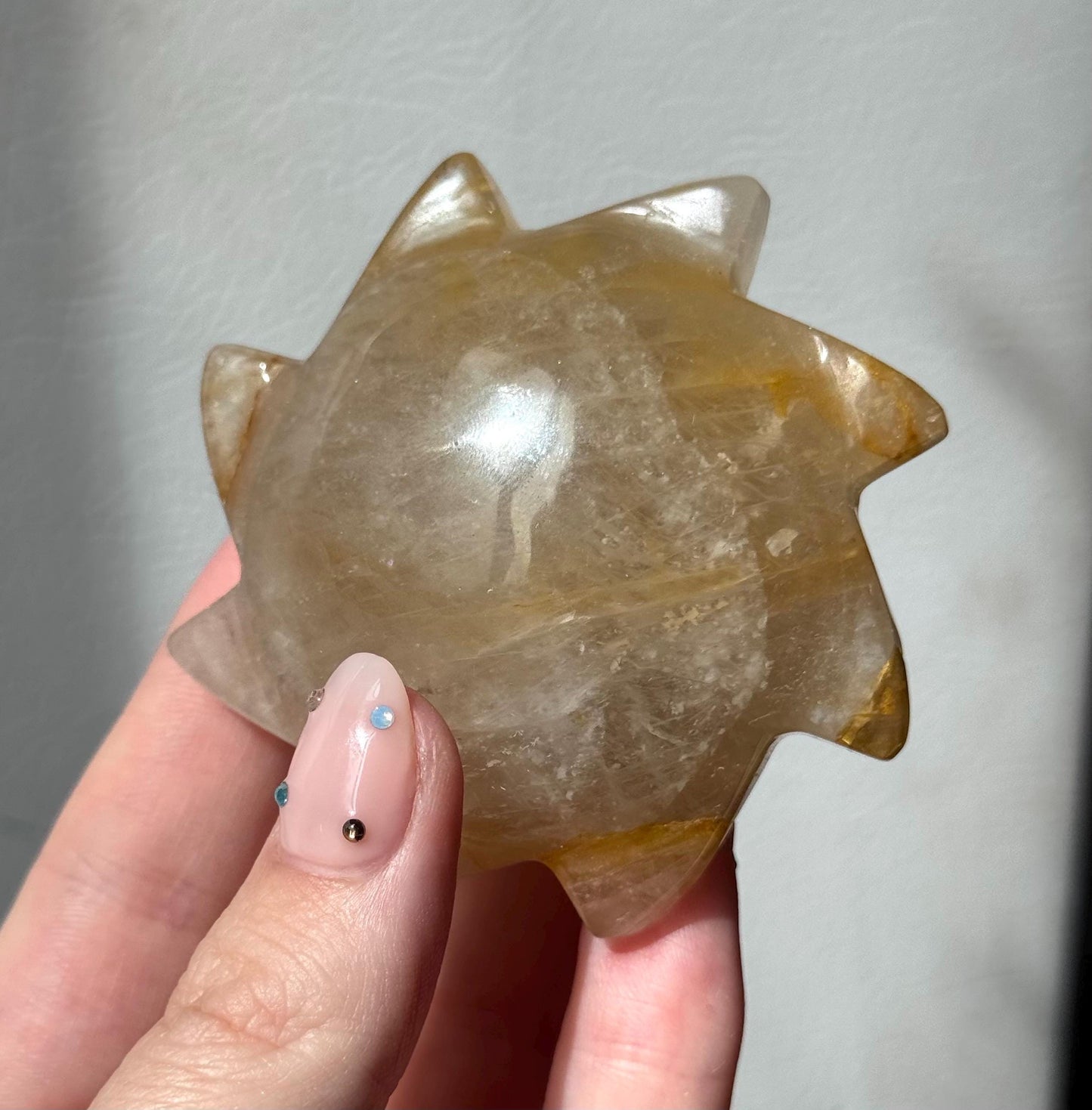 Gorgeous Golden Healer Sun Carving from Brazil | Hand Carved Golden Healer Sun