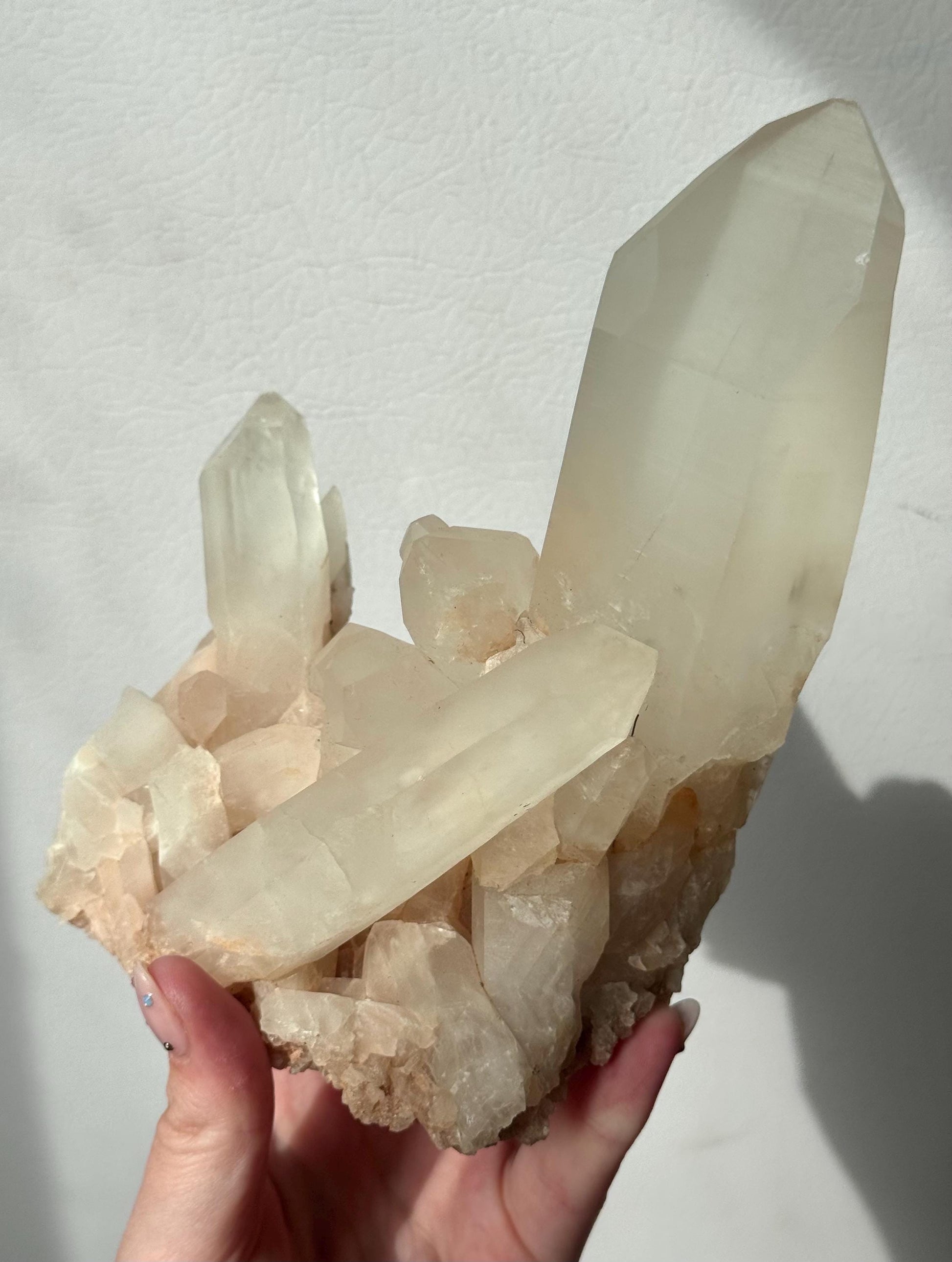 Beautiful Clear Quartz Cluster with Large Point | Raw Clear Quartz Points