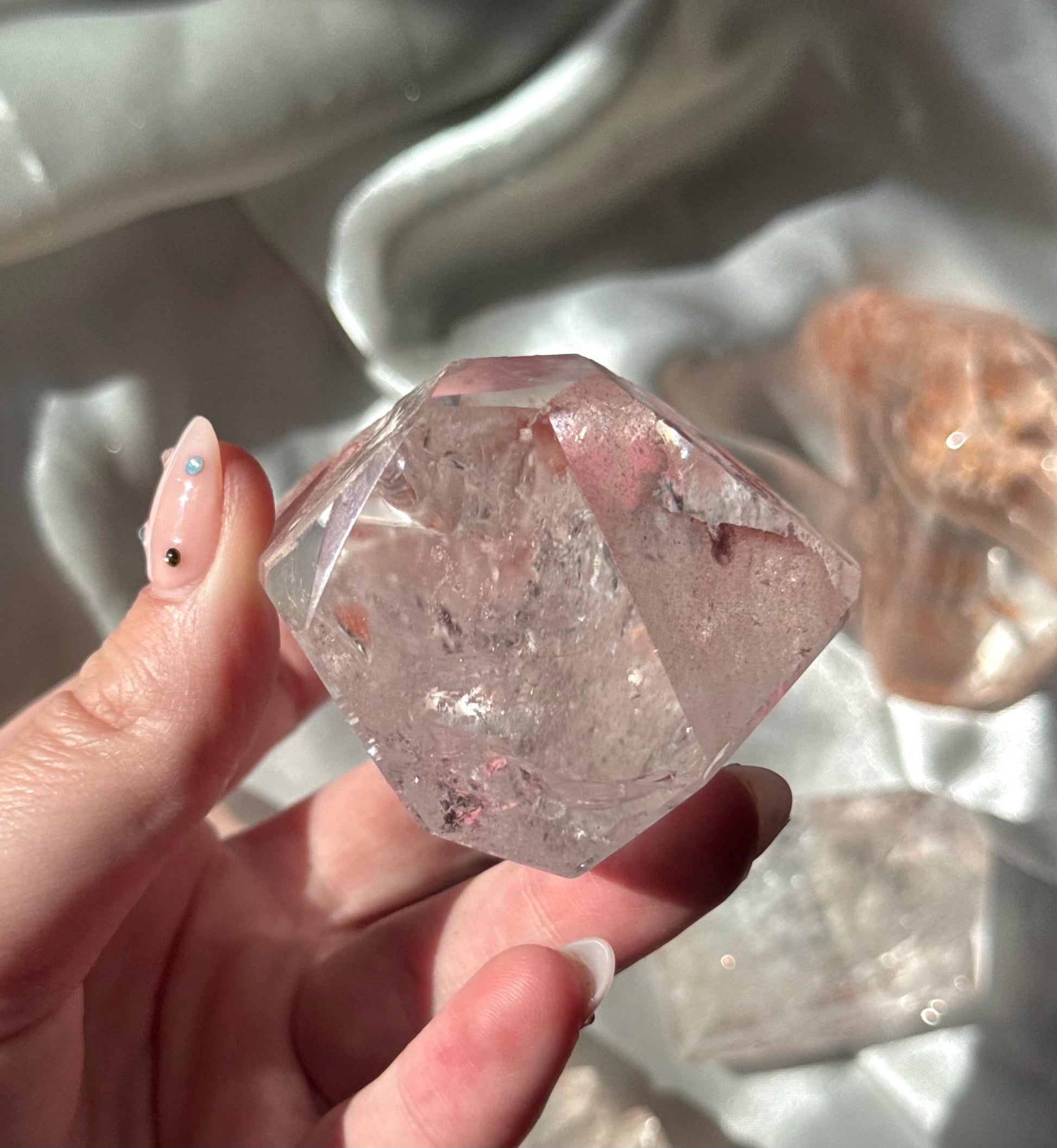 Stunning Pink Lithium Lemurian Freeform from Brazil | Polished Pink Lemurian