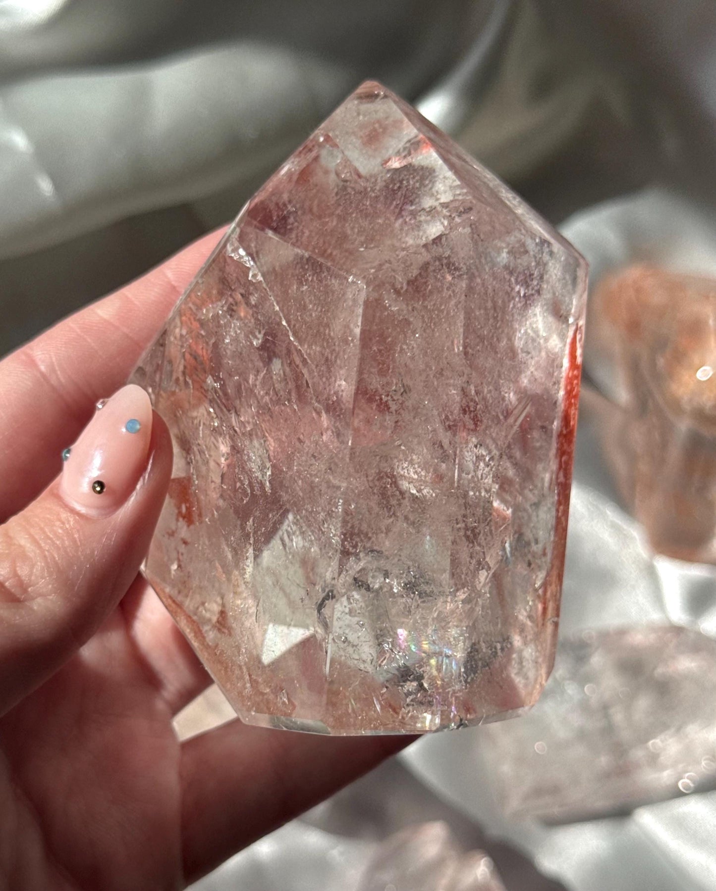 Stunning Pink Lithium Lemurian Freeform from Brazil | Polished Pink Lemurian