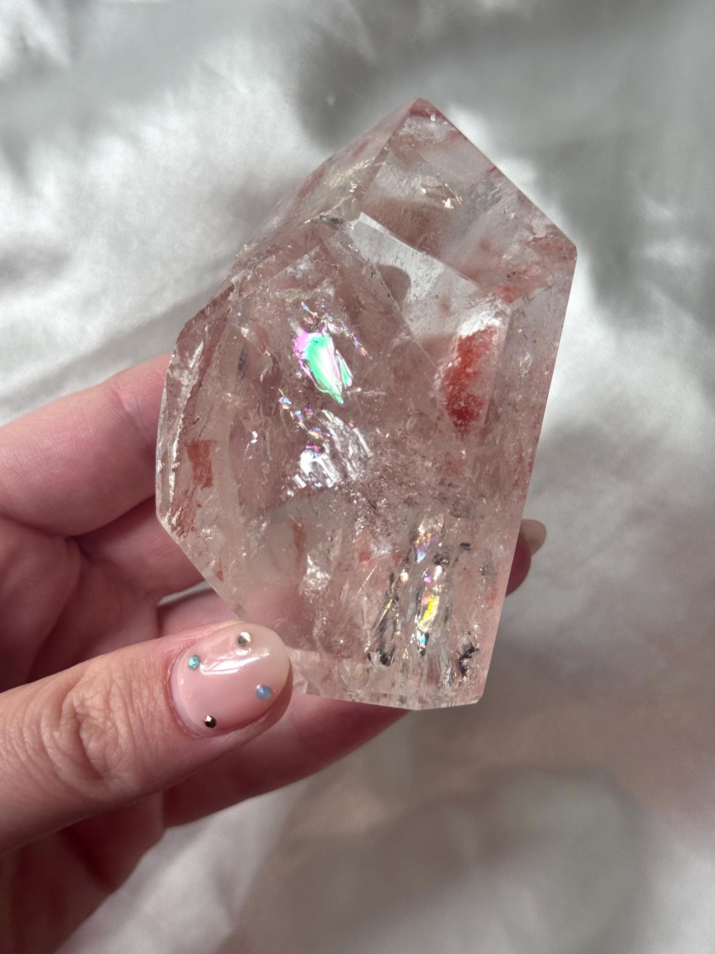 Stunning Pink Lithium Lemurian Freeform from Brazil | Polished Pink Lemurian