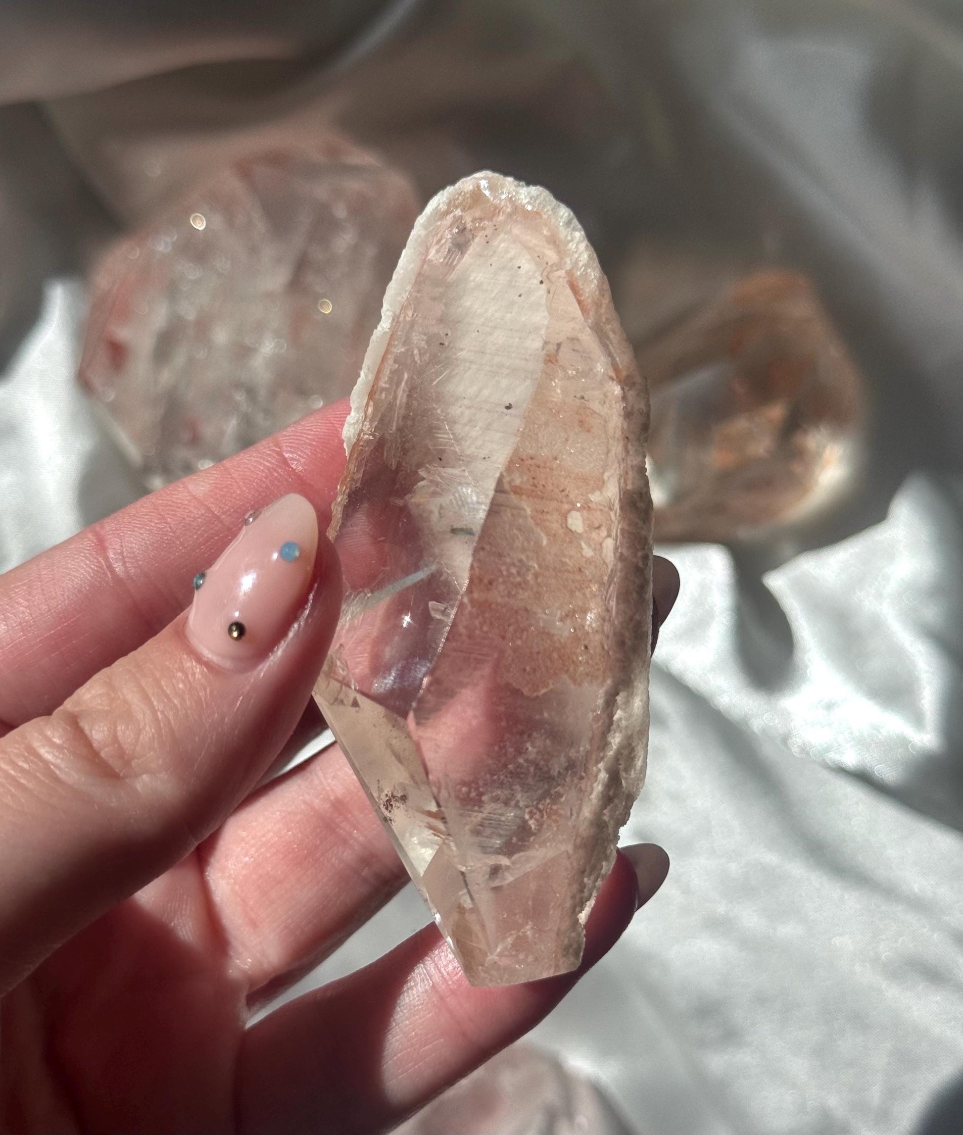 Stunning Pink Lithium Lemurian Freeform from Brazil | Polished Pink Lemurian Carving