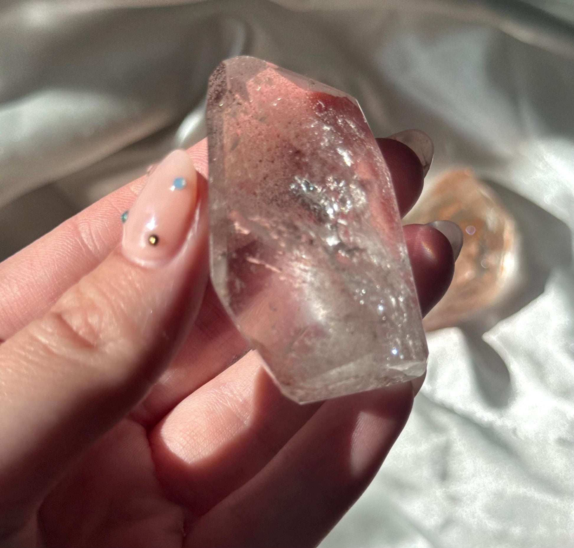 Stunning Pink Lithium Lemurian Freeform from Brazil | Polished Pink Lemurian Carving