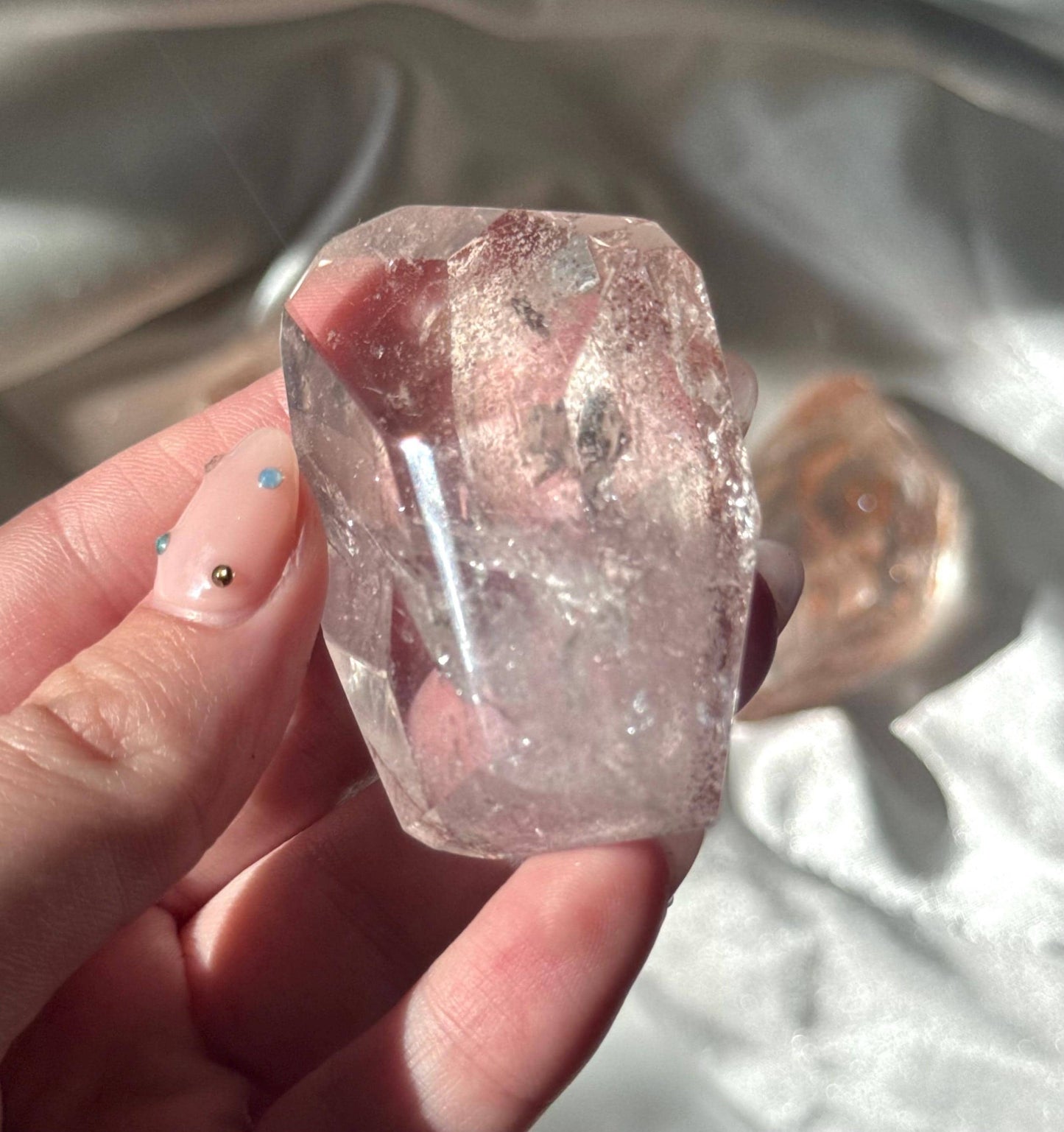Stunning Pink Lithium Lemurian Freeform from Brazil | Polished Pink Lemurian Carving