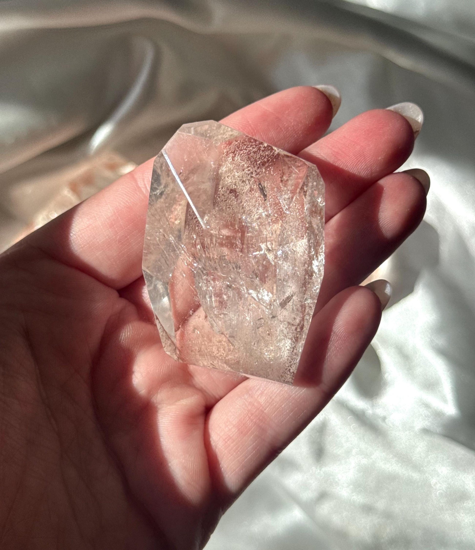 Stunning Pink Lithium Lemurian Freeform from Brazil | Polished Pink Lemurian Carving