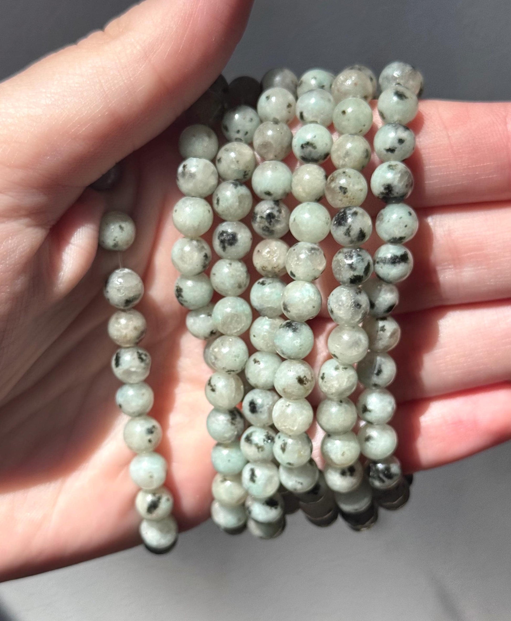 Beautiful Kiwi Jasper Bracelet | 6mm Kiwi Jasper Beaded Bracelets Gemstone Jewelry