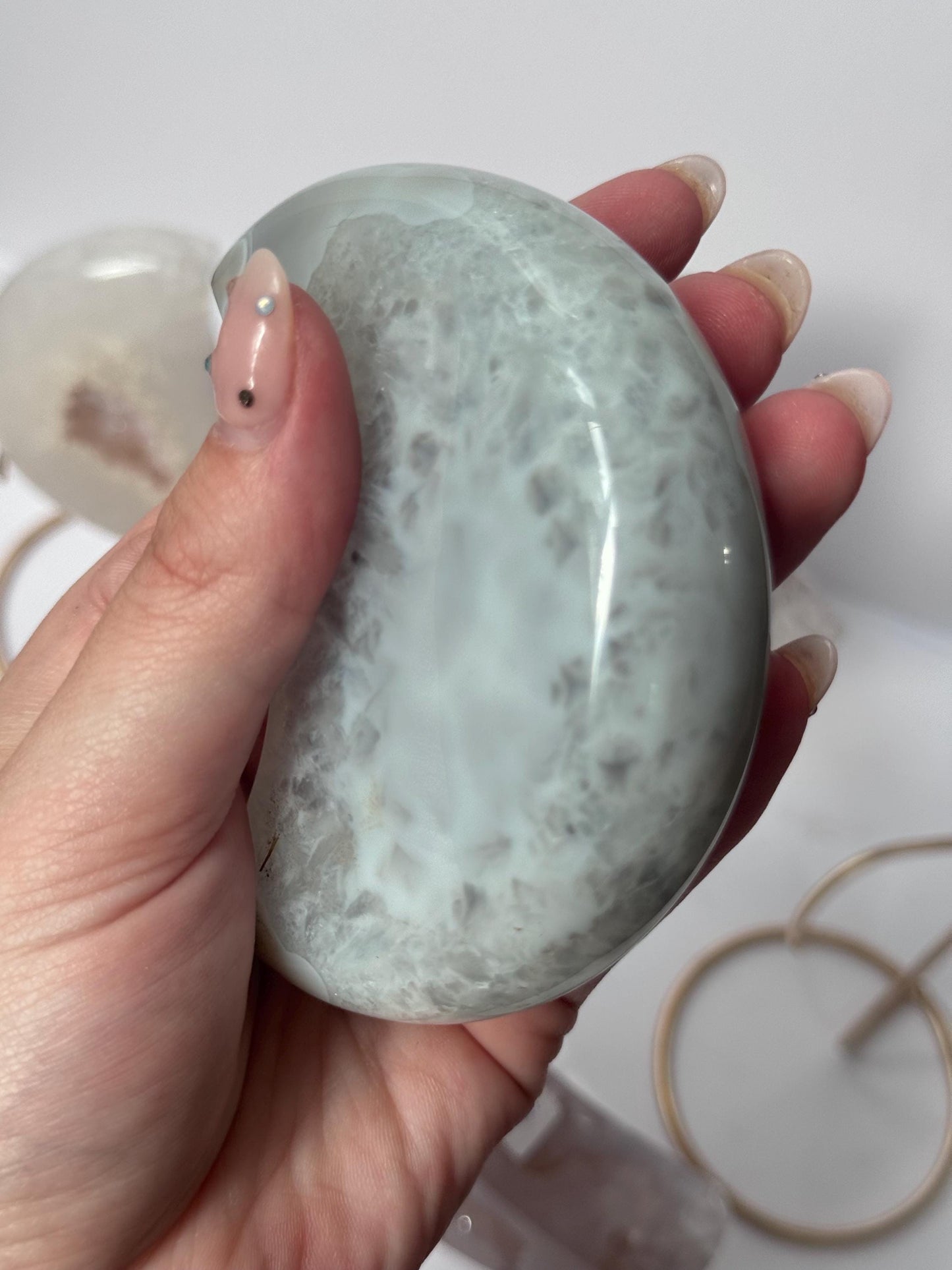 Stunning Druzy Agate Moon with Stand | Sugar Druzy Agate Crescent Moon Carving with Display Stand