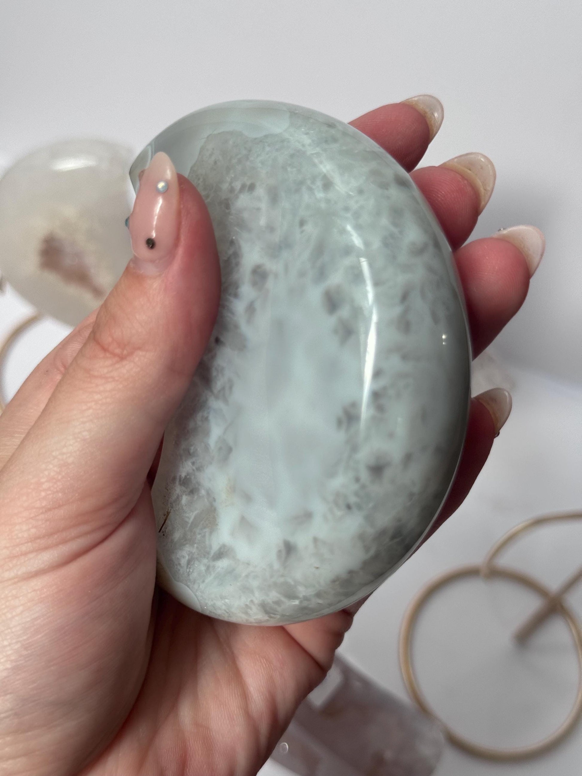 Stunning Druzy Agate Moon with Stand | Sugar Druzy Agate Crescent Moon Carving with Display Stand