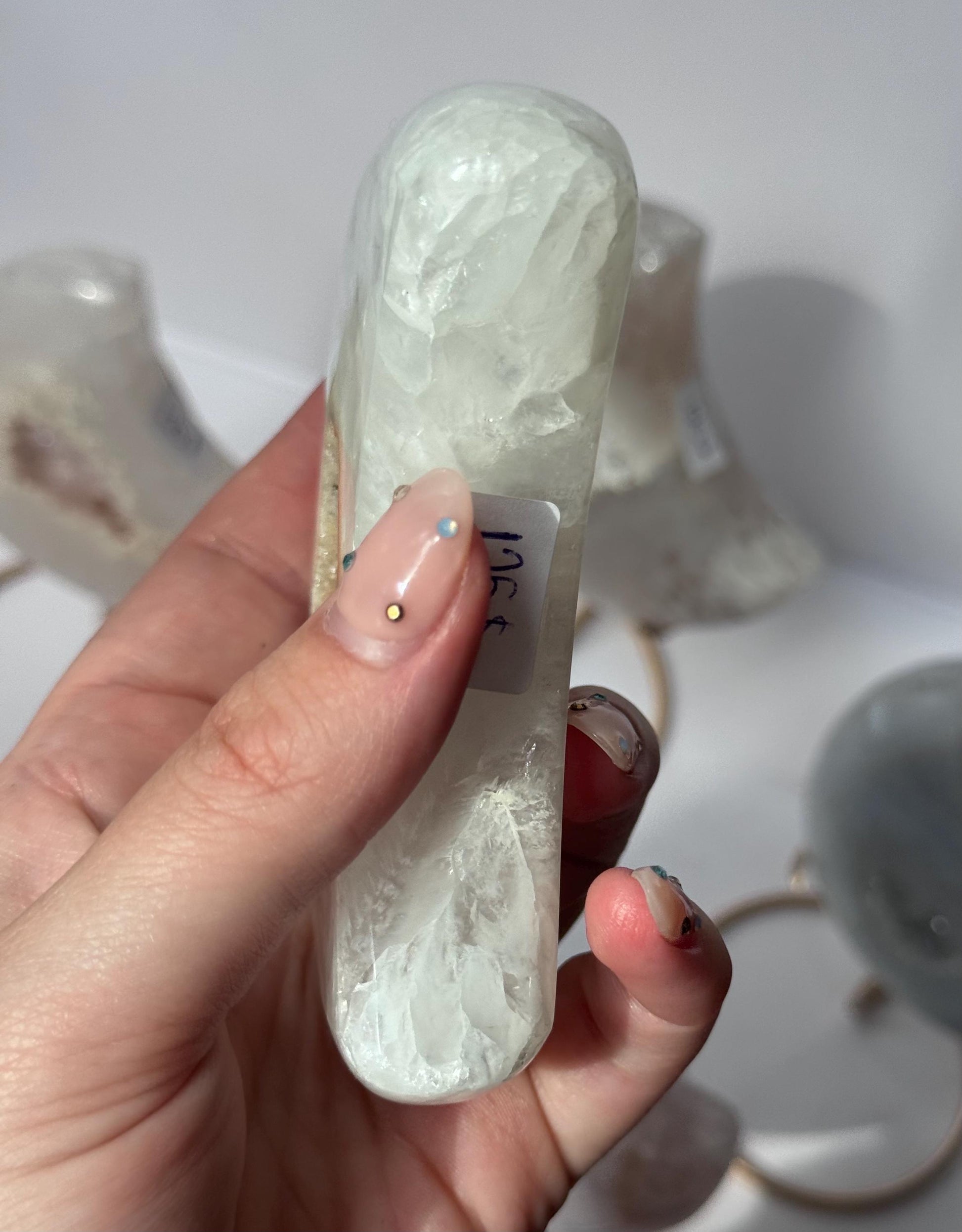 Stunning Druzy Agate Moon with Stand | Sugar Druzy Agate Crescent Moon Carving with Display Stand