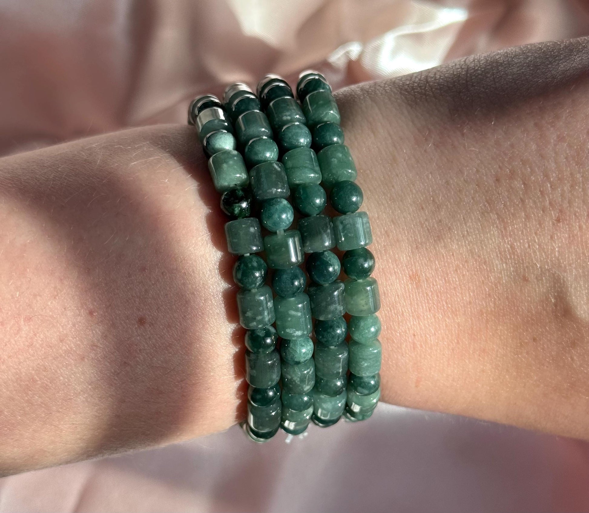 Beautiful Jade Bracelet | Green Jadeite Beaded Bracelet Nephrite Jadeite