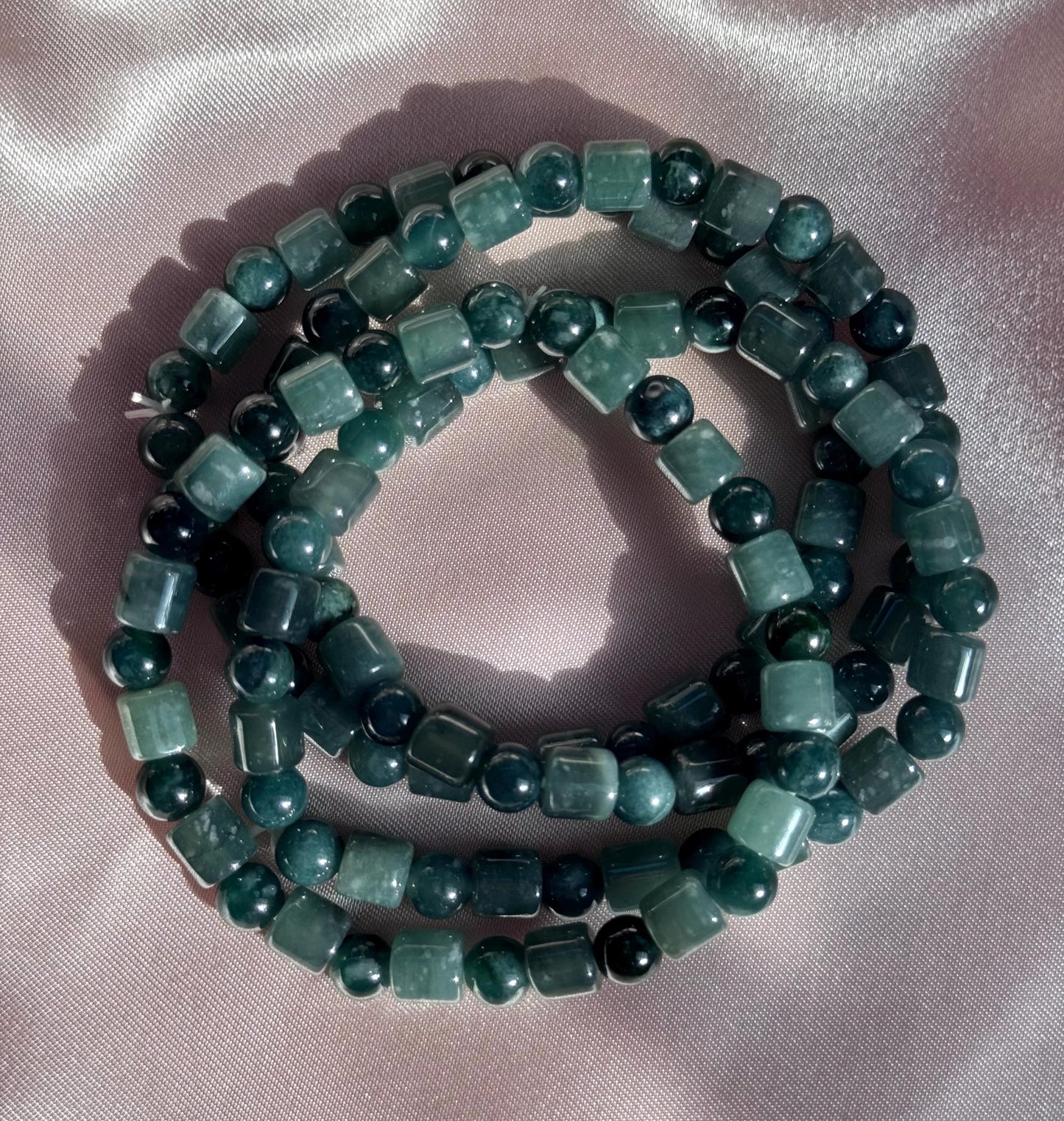 Beautiful Jade Bracelet | Green Jadeite Beaded Bracelet Nephrite Jadeite