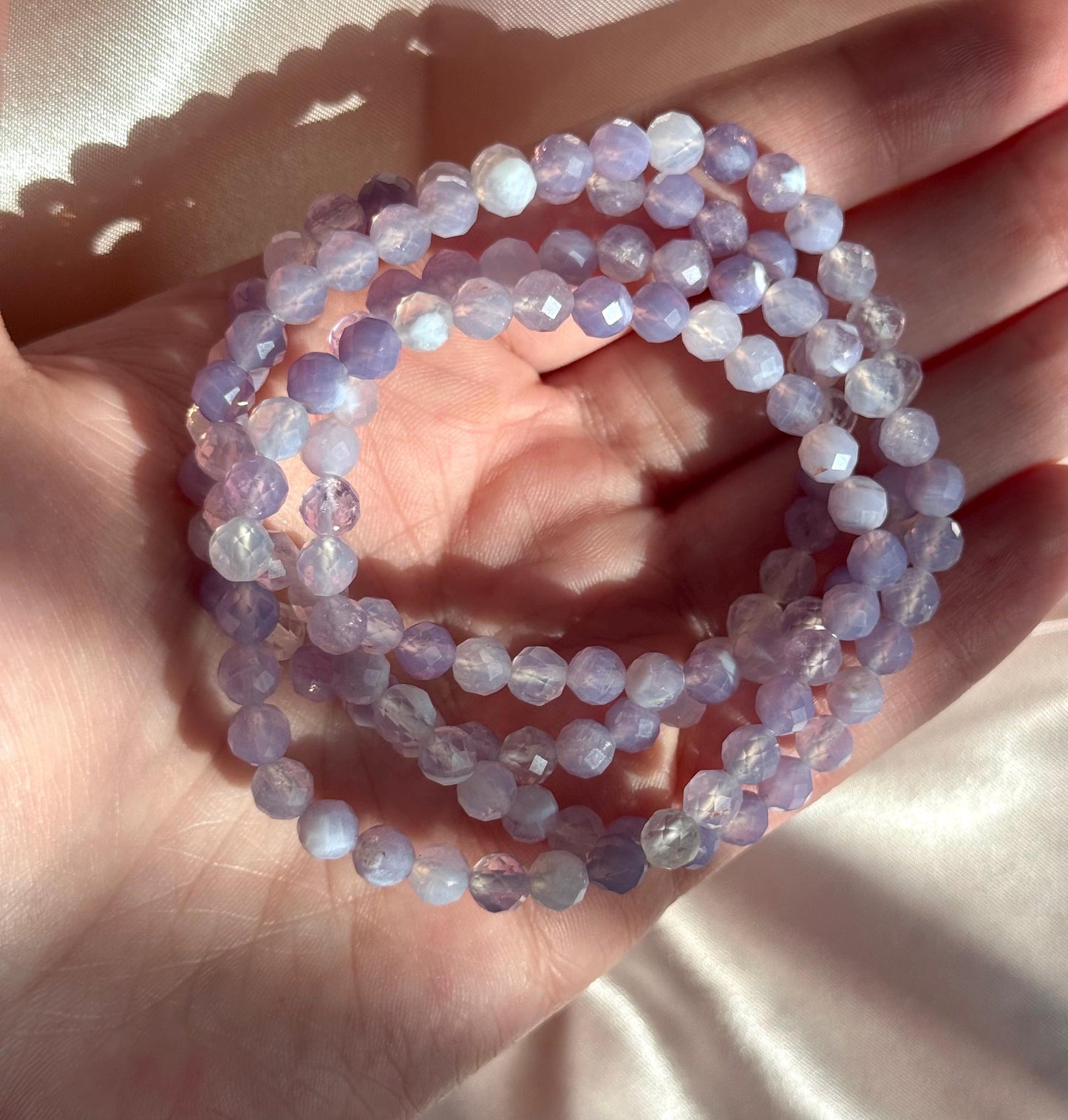 Stunning Lavender Moon Quartz Bracelet | Faceted 6mm Lavender Moon Quartz Bracelet