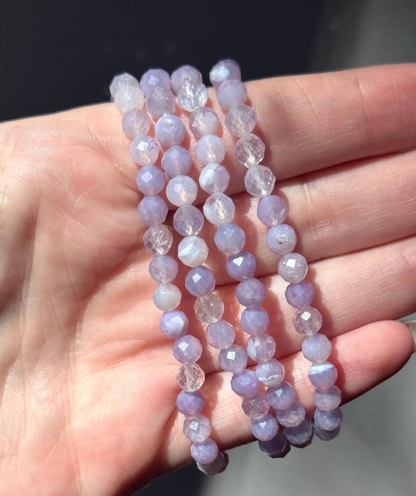 Stunning Lavender Moon Quartz Bracelet | Faceted 6mm Lavender Moon Quartz Bracelet