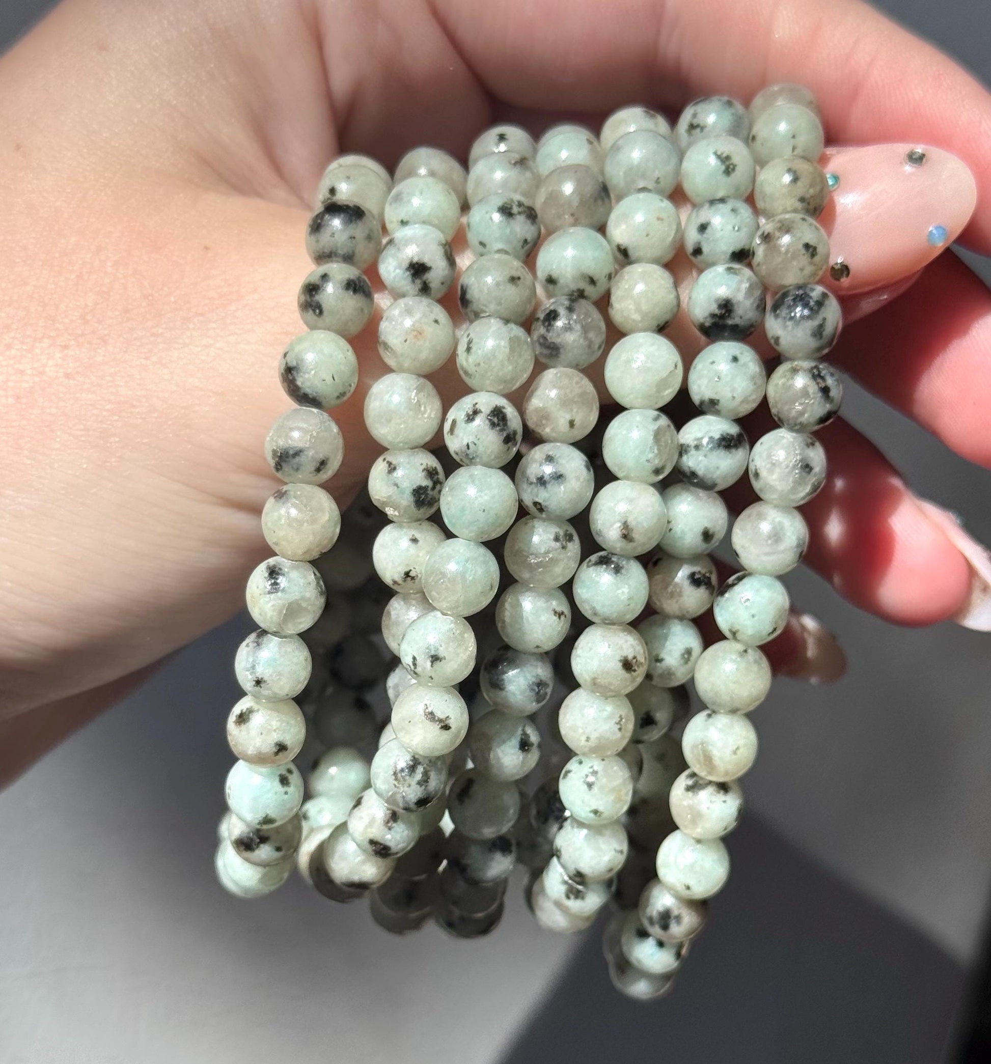 Beautiful Kiwi Jasper Bracelet | 6mm Kiwi Jasper Beaded Bracelets Gemstone Jewelry