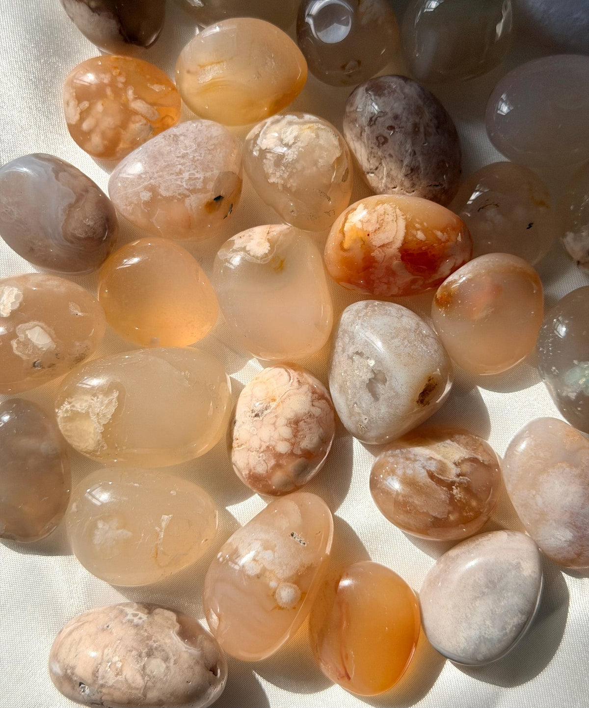 Gorgeous Flower Agate Tumbled Stones | One (1) Flower Agate Pebble