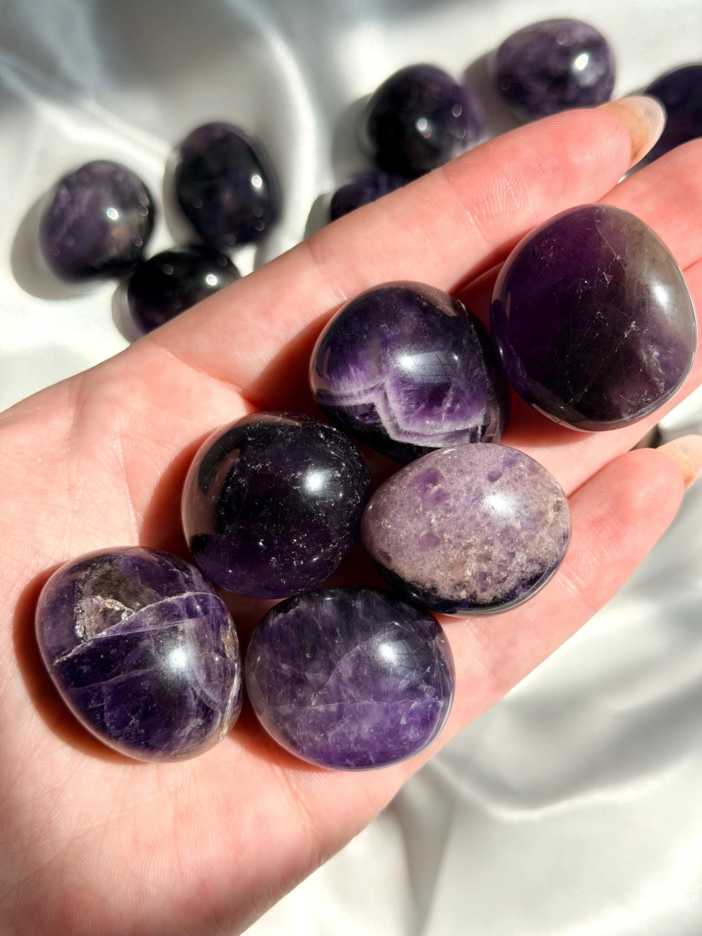Beautiful Dark Amethyst Tumbled Stones from Brazil | One (1) Intuitively Chosen Deep Amethyst Pebble