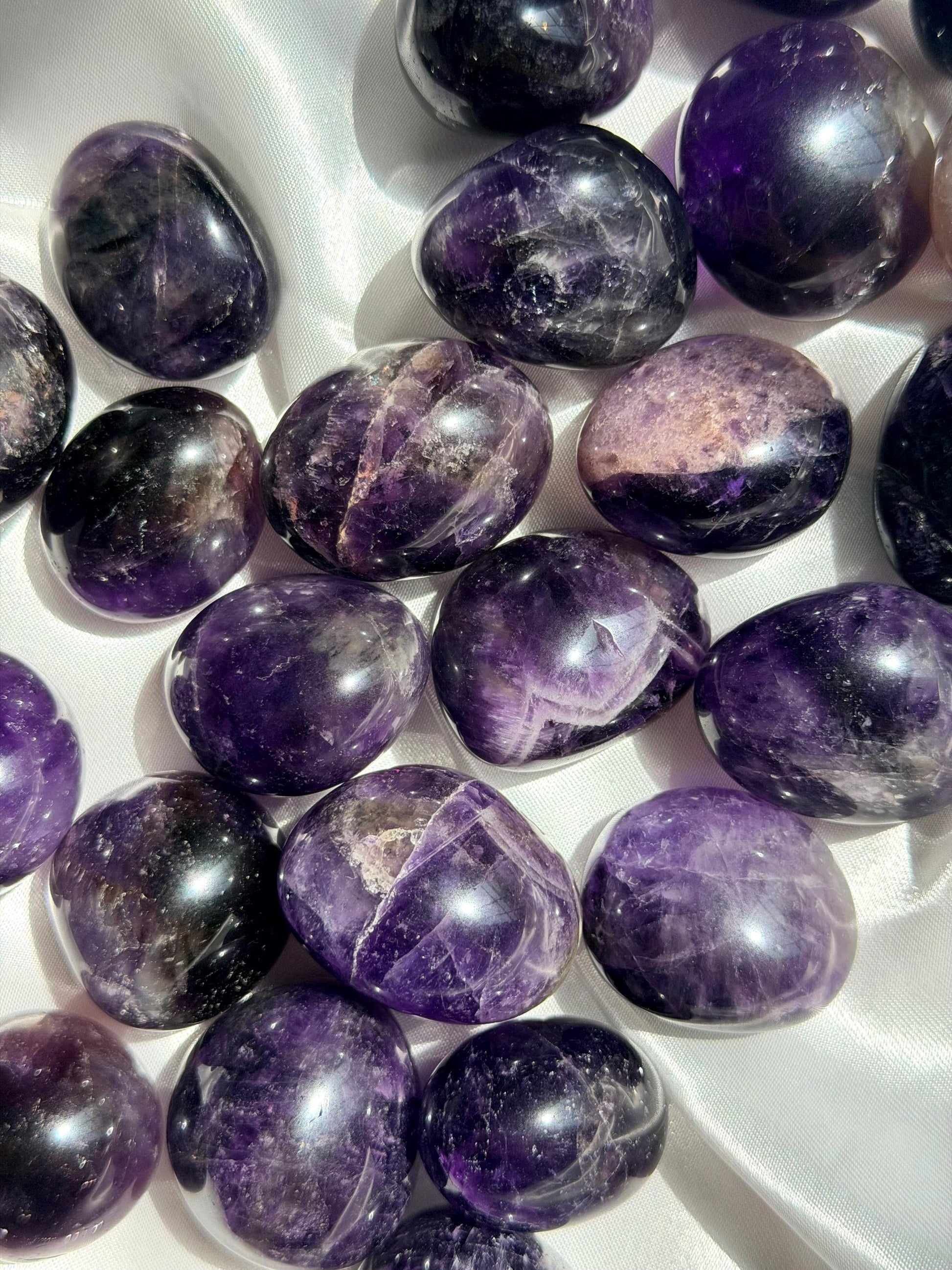 Beautiful Dark Amethyst Tumbled Stones from Brazil | One (1) Intuitively Chosen Deep Amethyst Pebble