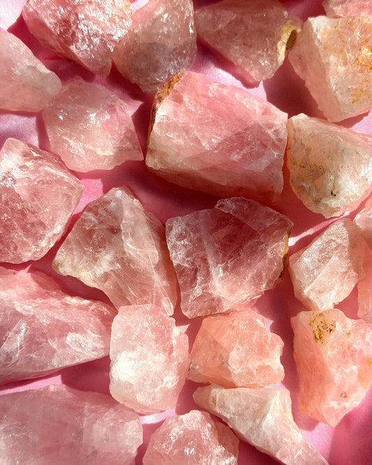 One (1) Rose Quartz Chunk from Brazil | Rough Rose Quartz Raw Rose Quartz Intuitively Chosen