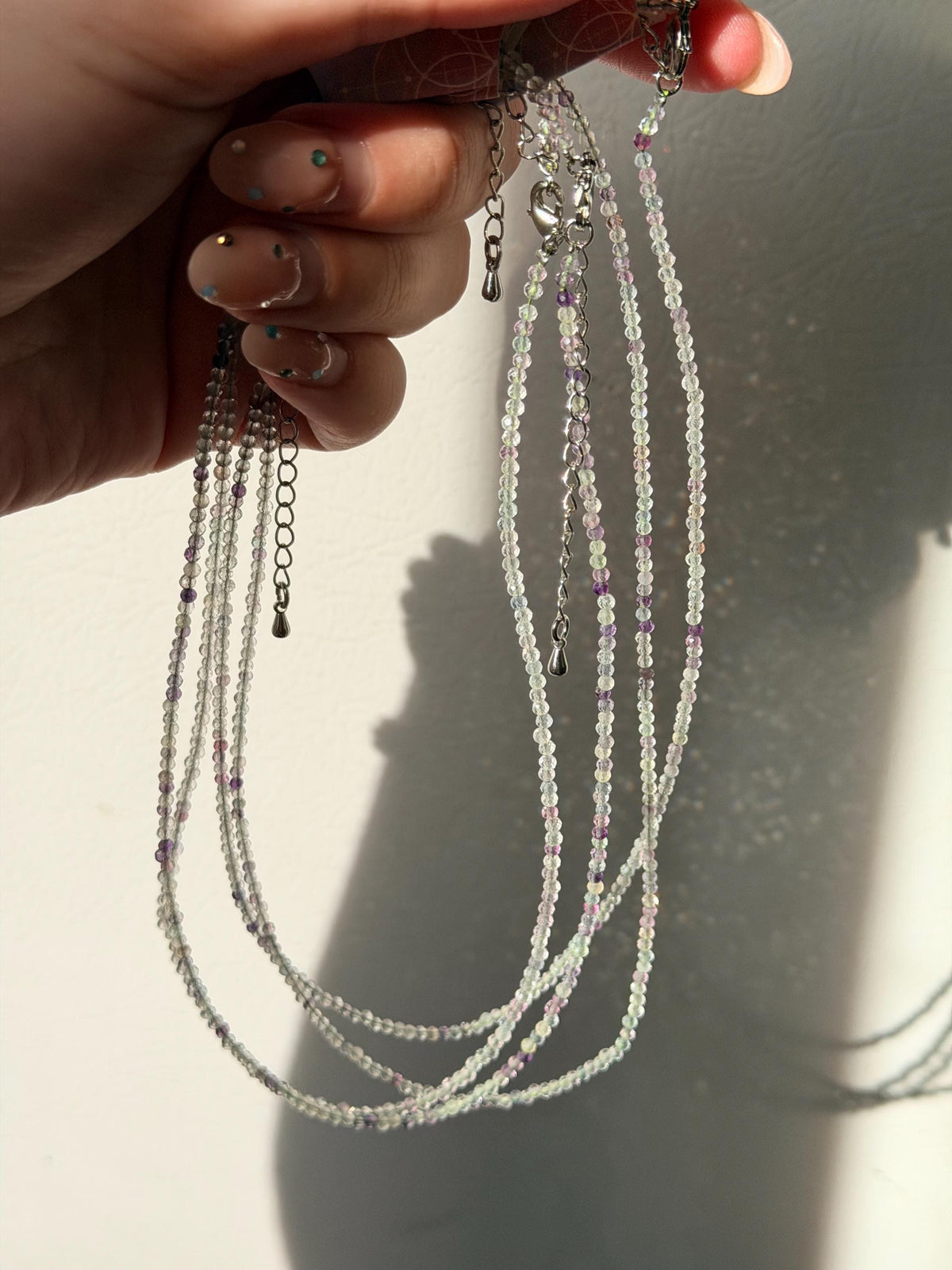 Beautiful Beaded Fluorite Necklace | 3mm Fluorite Beaded Necklace One (1)
